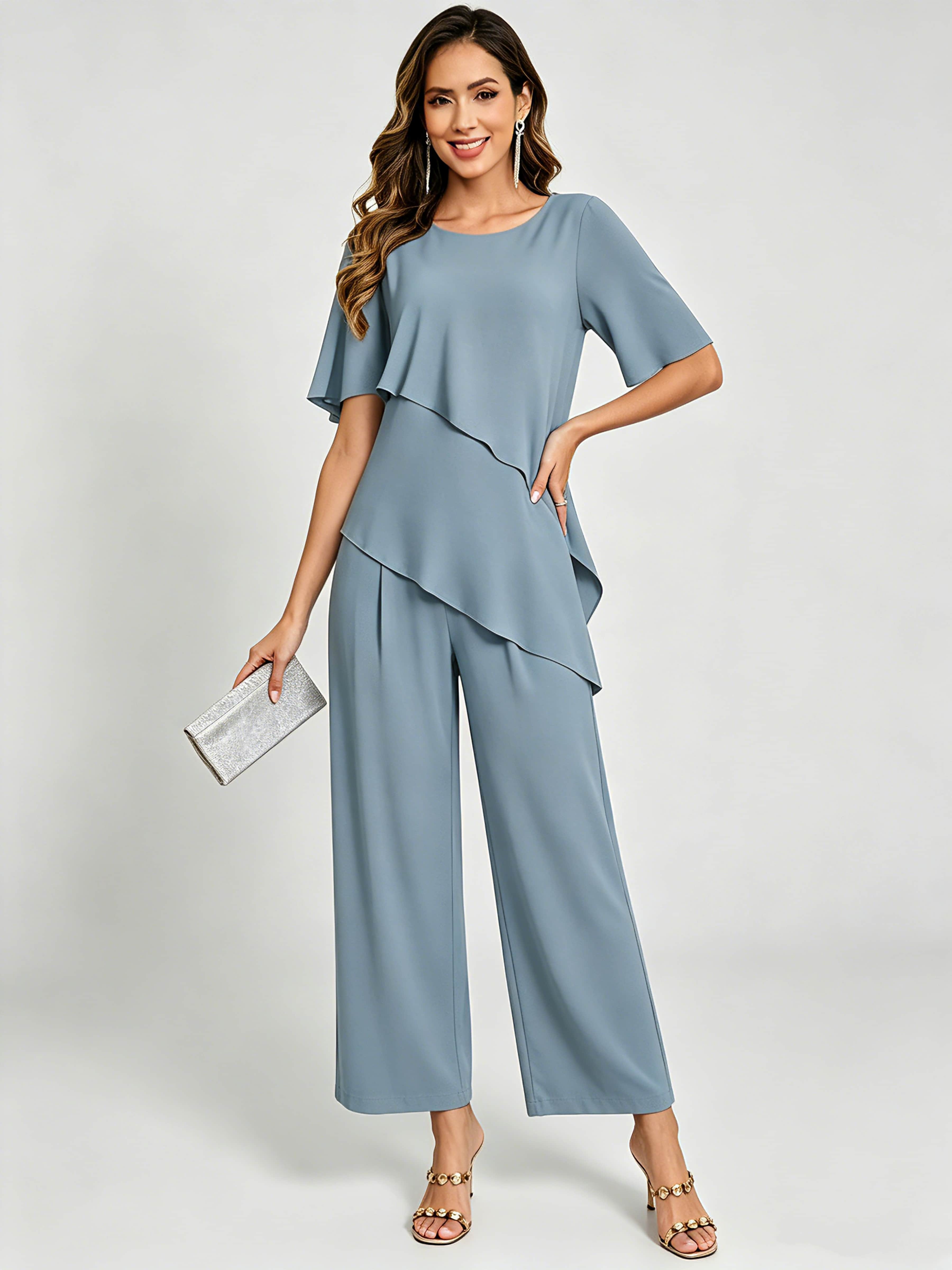 2 Pieces Mother of The Bride Pant Suits for Women Wedding