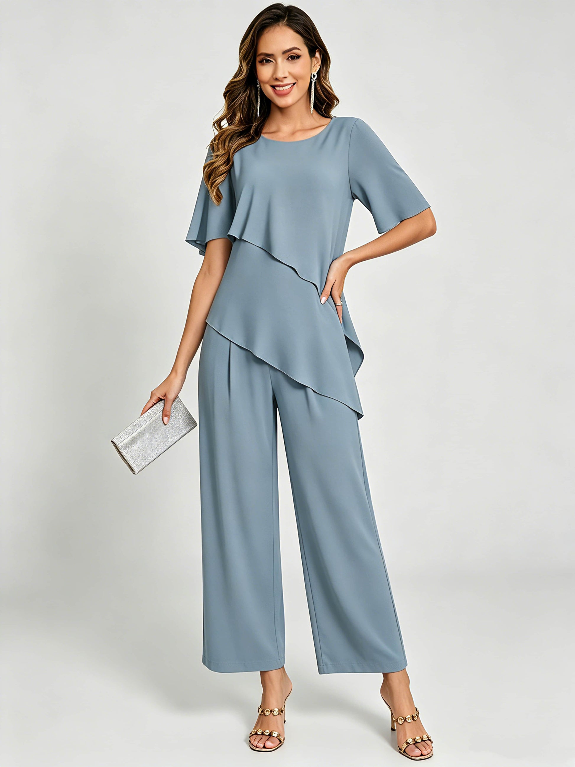 2 Pieces Mother of The Bride Pant Suits for Women Wedding