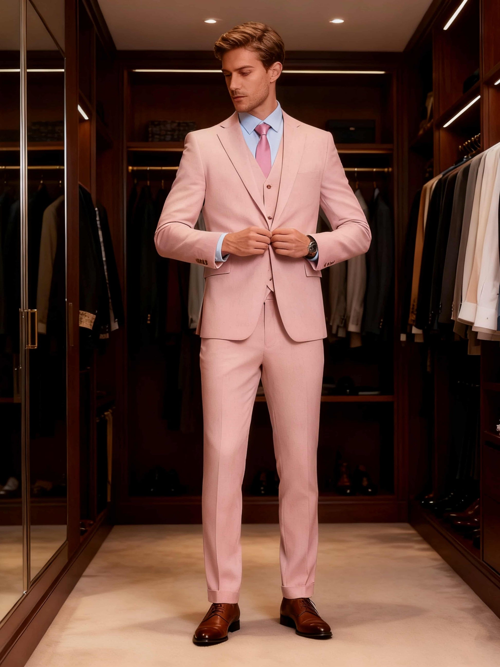 Men's Wedding Suit 3 Pieces Single Breasted Event Suits