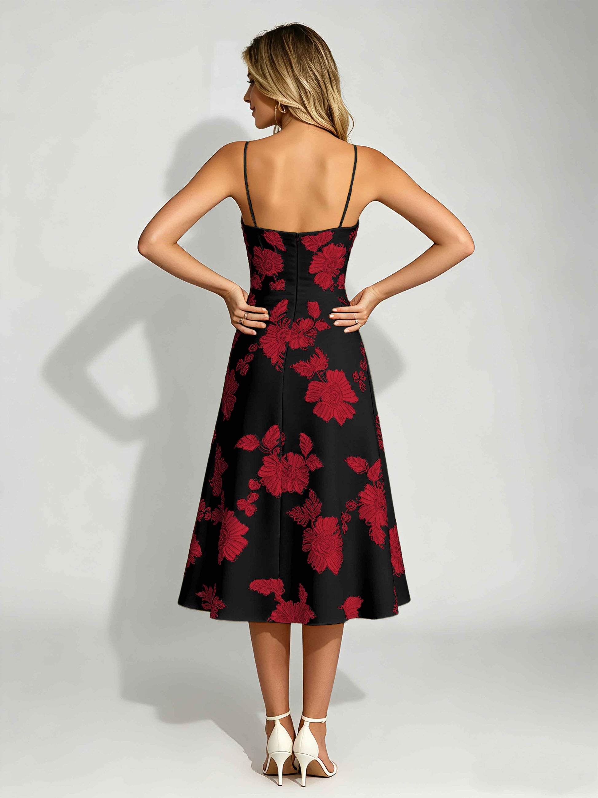 Embroidery Prom Dresses for Women Spaghetti Straps Formal Dress