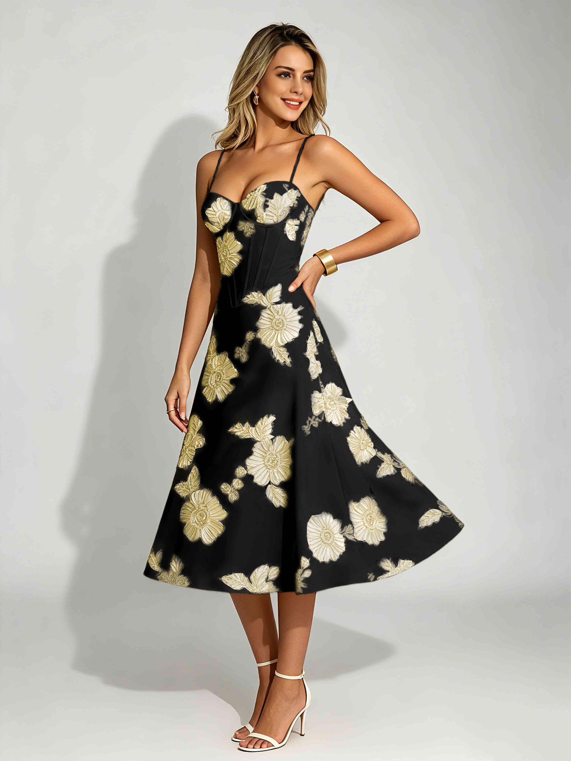 Embroidery Prom Dresses for Women Spaghetti Straps Formal Dress