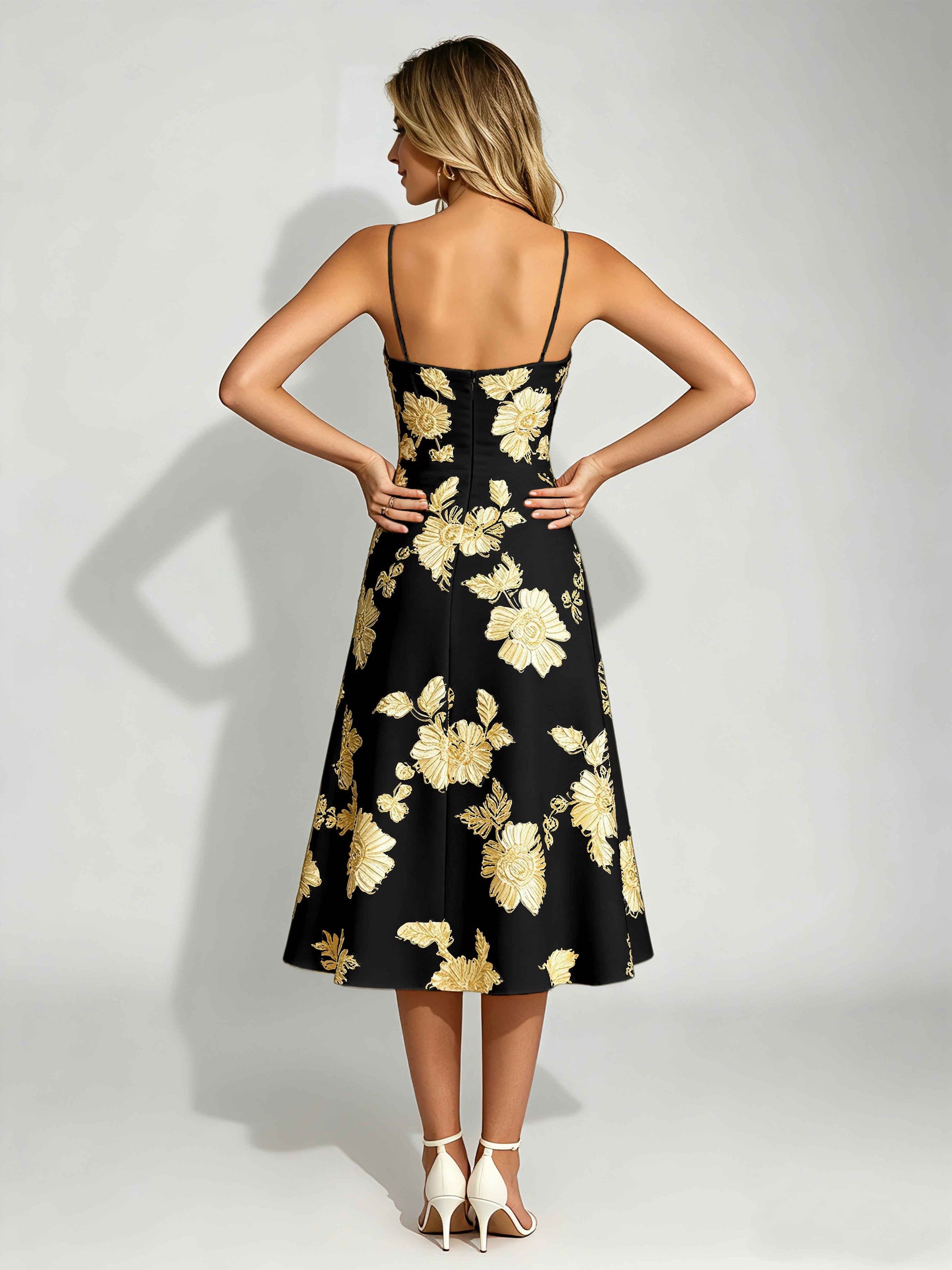Embroidery Prom Dresses for Women Spaghetti Straps Formal Dress