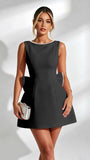 Satin Homecoming Dresses for Teens Short Prom Dress with Bow on Back