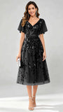Modern A-Line Leaf Sequins Mother of the Bride & Groom Dresses