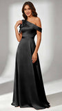 Satin One Shoulder Floor Length Bridesmaid Dresses