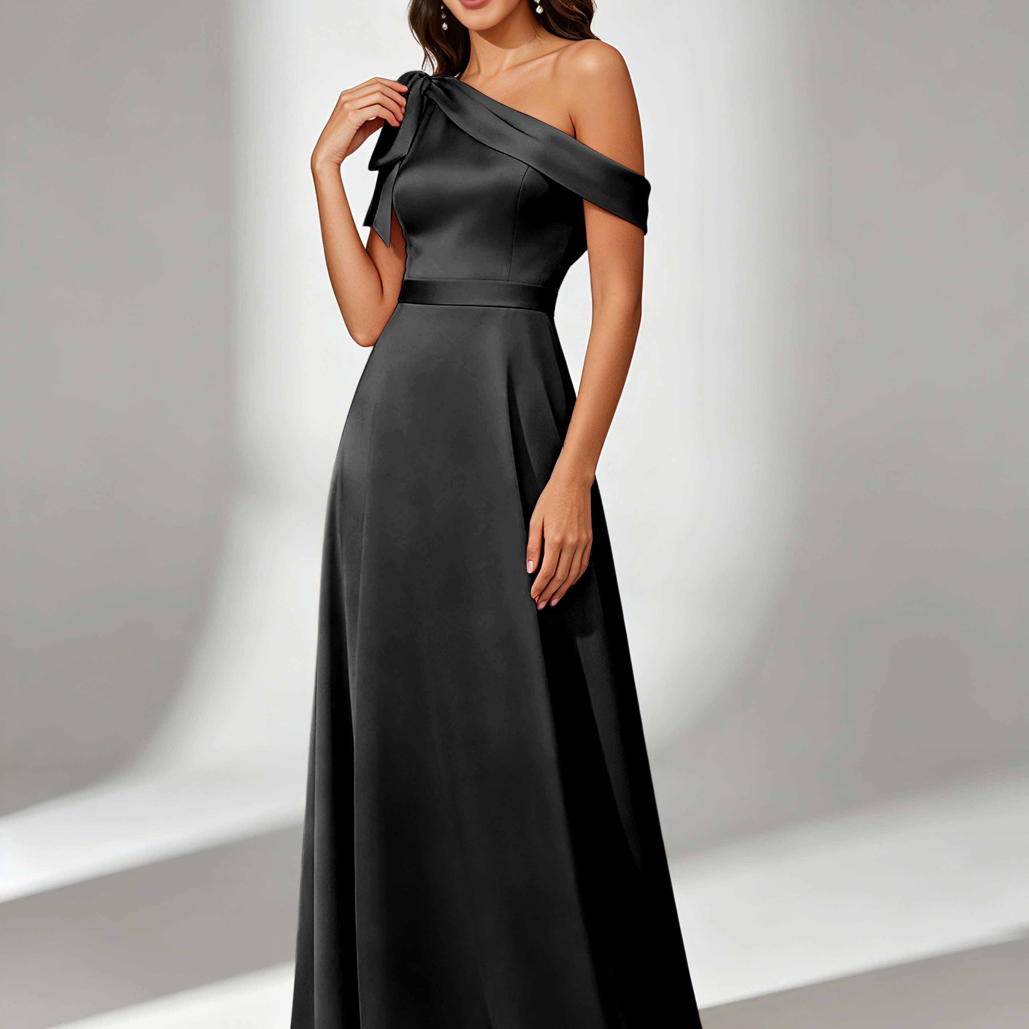 Satin One Shoulder Floor Length Bridesmaid Dresses