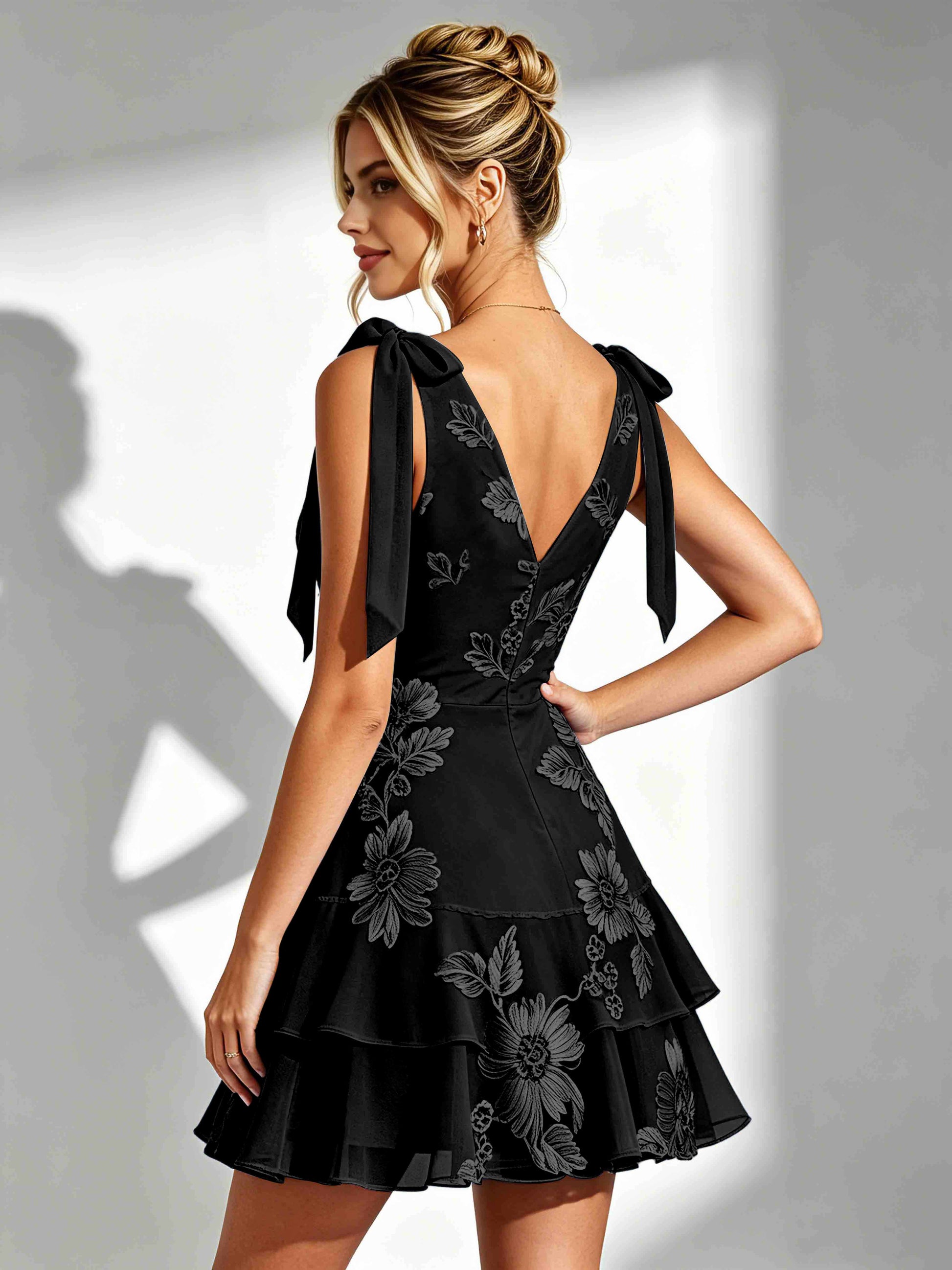 Embroidery Mesh Homecoming Dresses for Teen Formal Party Gown