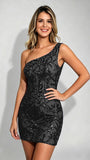 One Shoulder Sequin Sparkly Homecoming Dresses