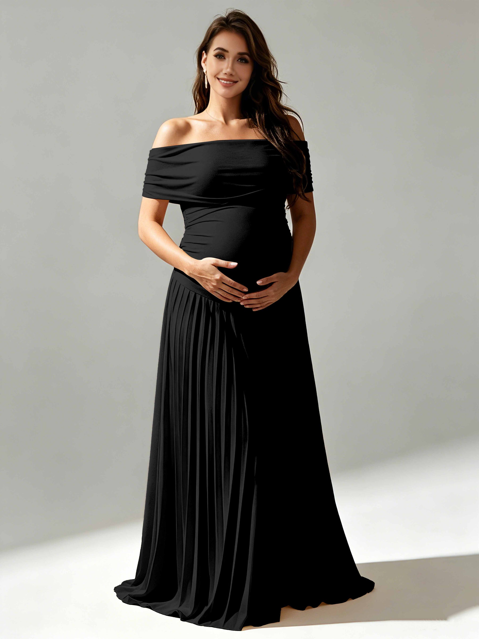 Off The Shoulder Spandex Maternity Dresses for Photoshoot