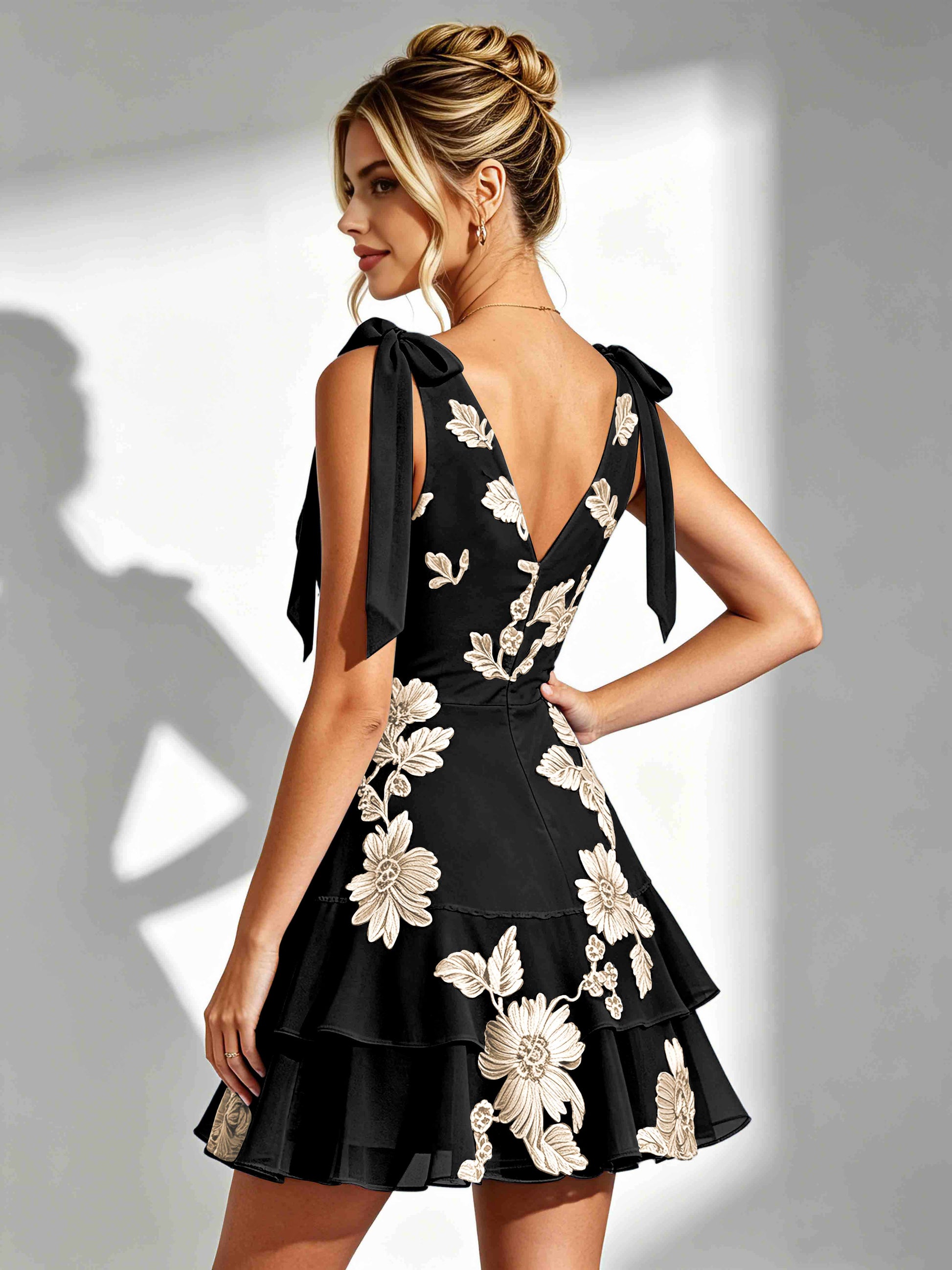 Embroidery Mesh Homecoming Dresses for Teen Formal Party Gown