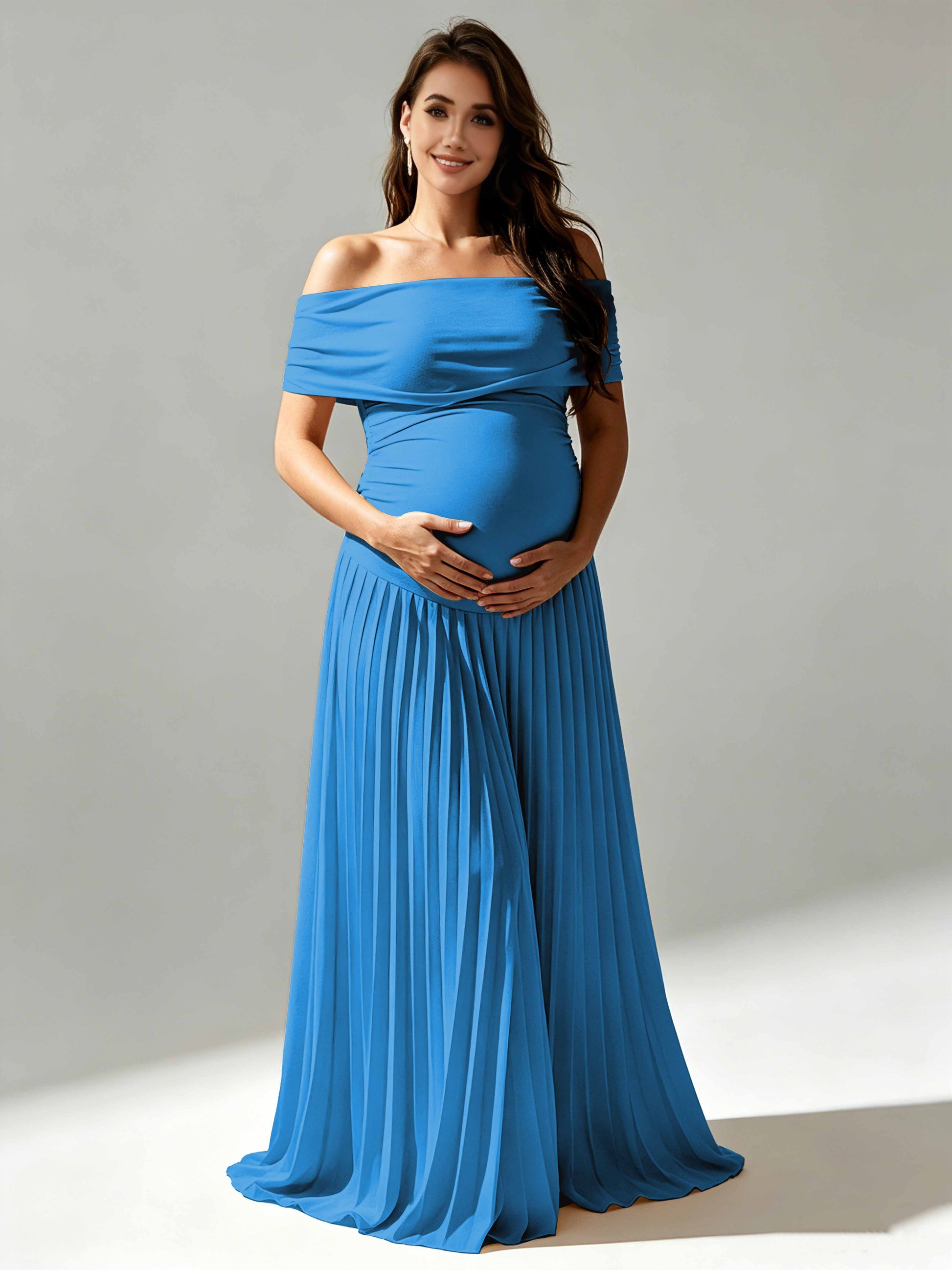 Off The Shoulder Spandex Maternity Dresses for Photoshoot