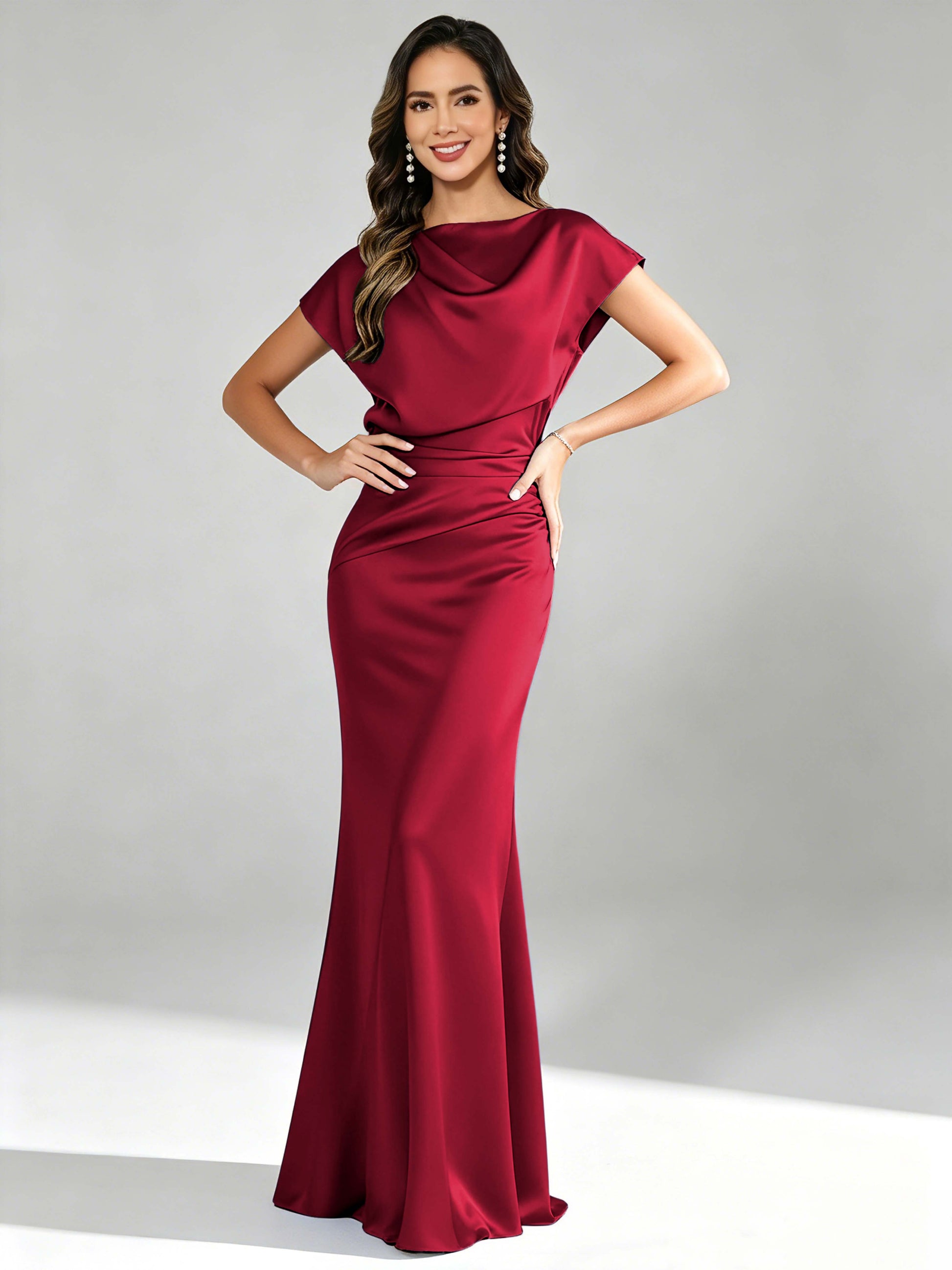 Satin Mermaid Floor Length Mother of The Bride Dresses