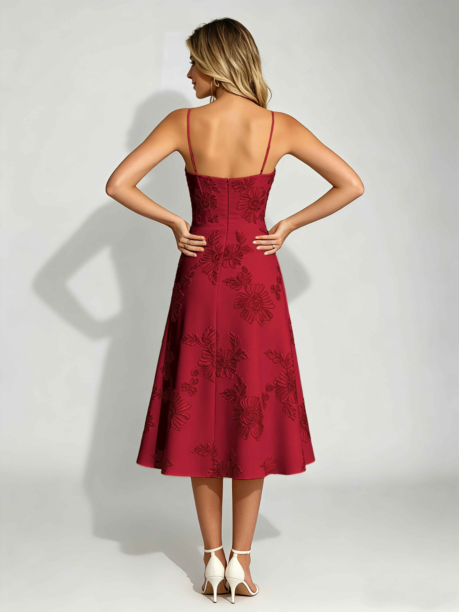 Embroidery Prom Dresses for Women Spaghetti Straps Formal Dress