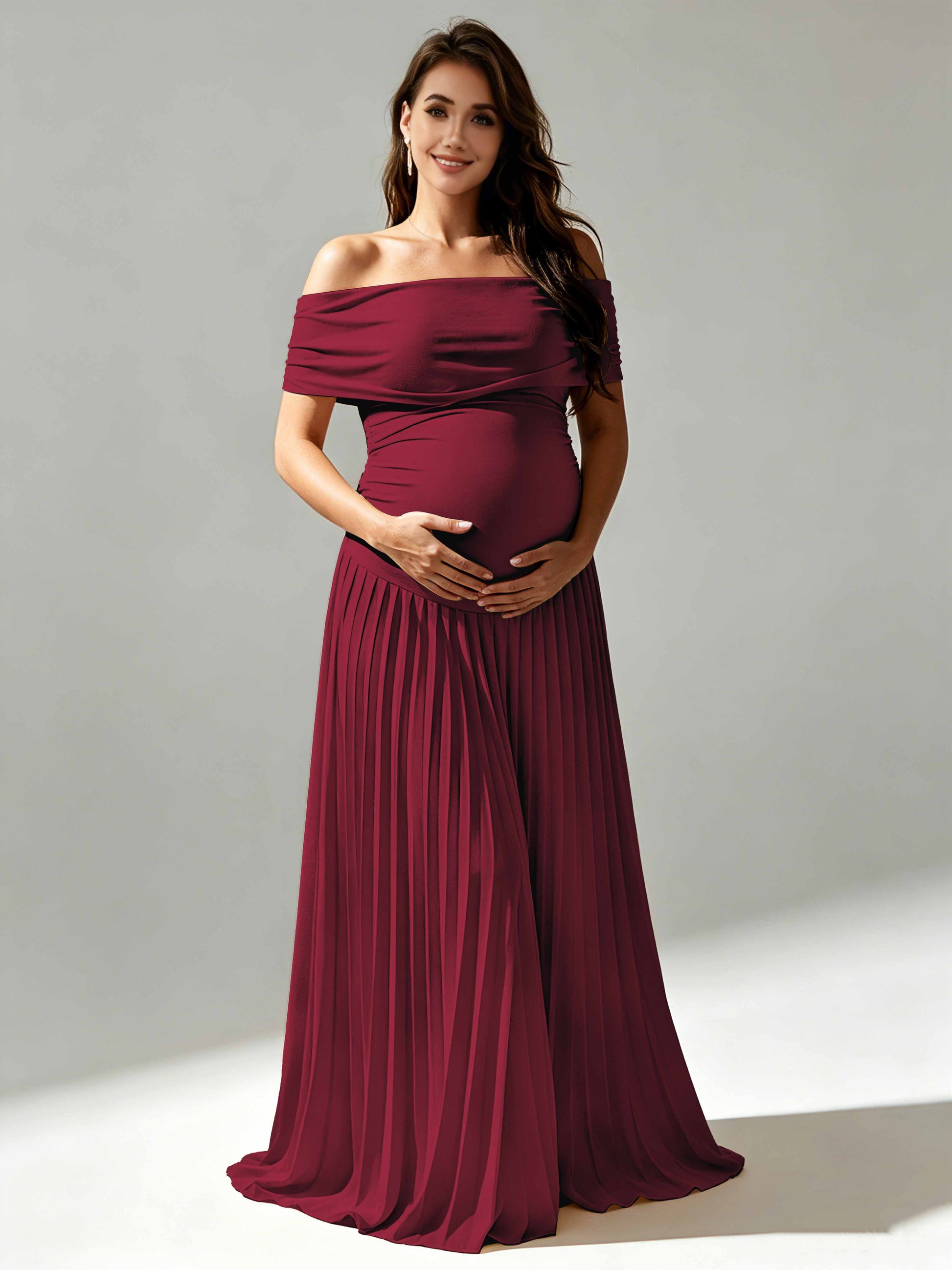 Off The Shoulder Spandex Maternity Dresses for Photoshoot