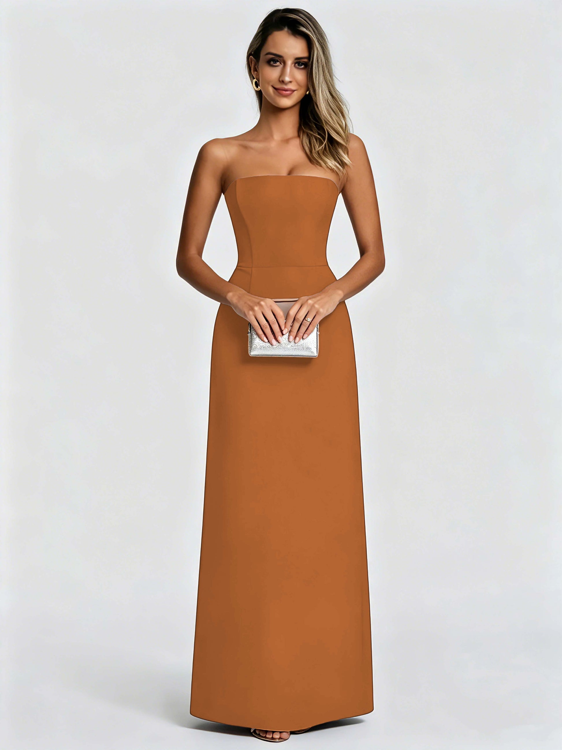 Satin Prom Dresses for Teens Strapless Formal Evening Gown