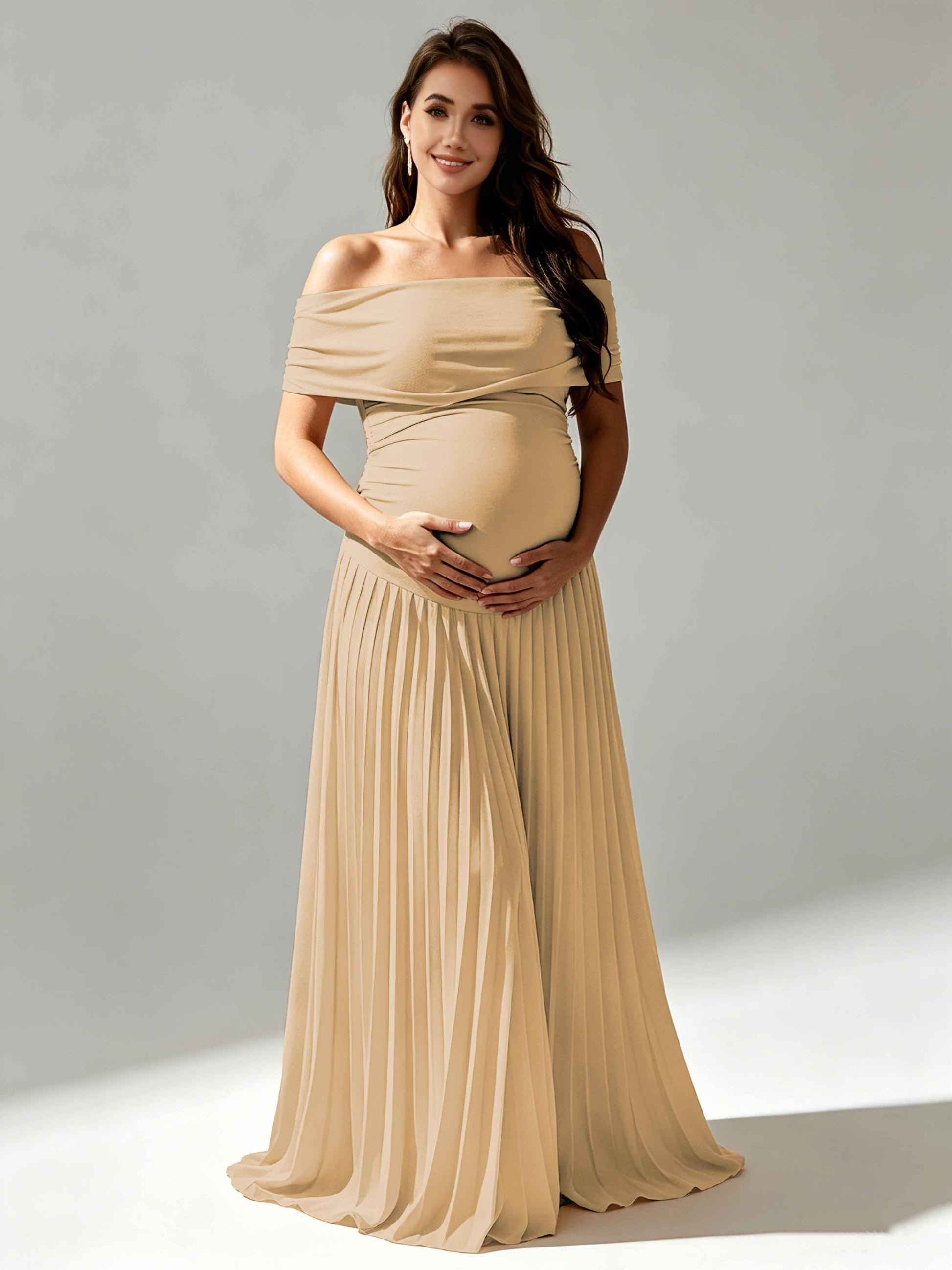 Off The Shoulder Spandex Maternity Dresses for Photoshoot