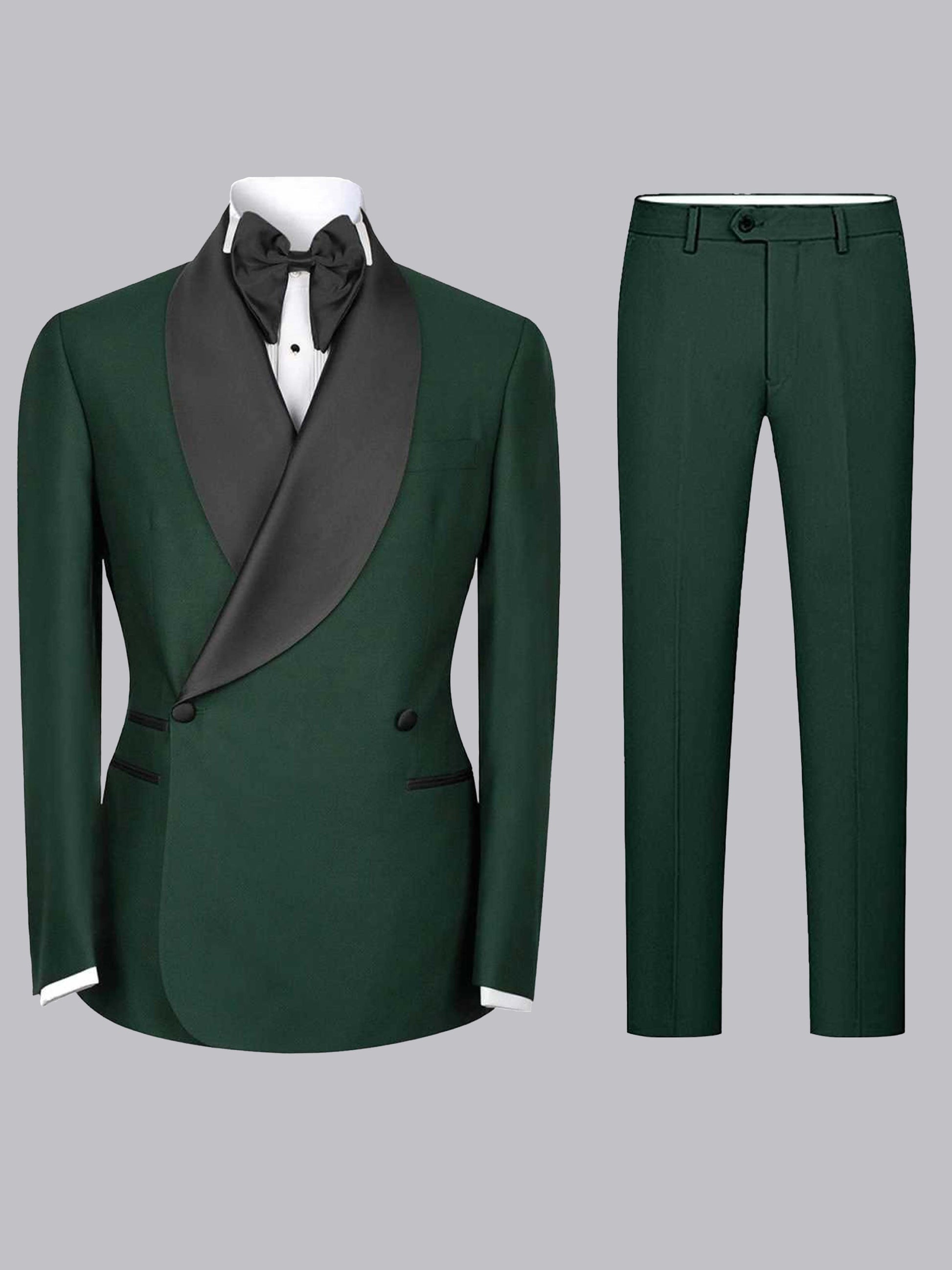 Men's Shawl Lapel 2 Pieces Wrap Slim Fit Suit for Wedding