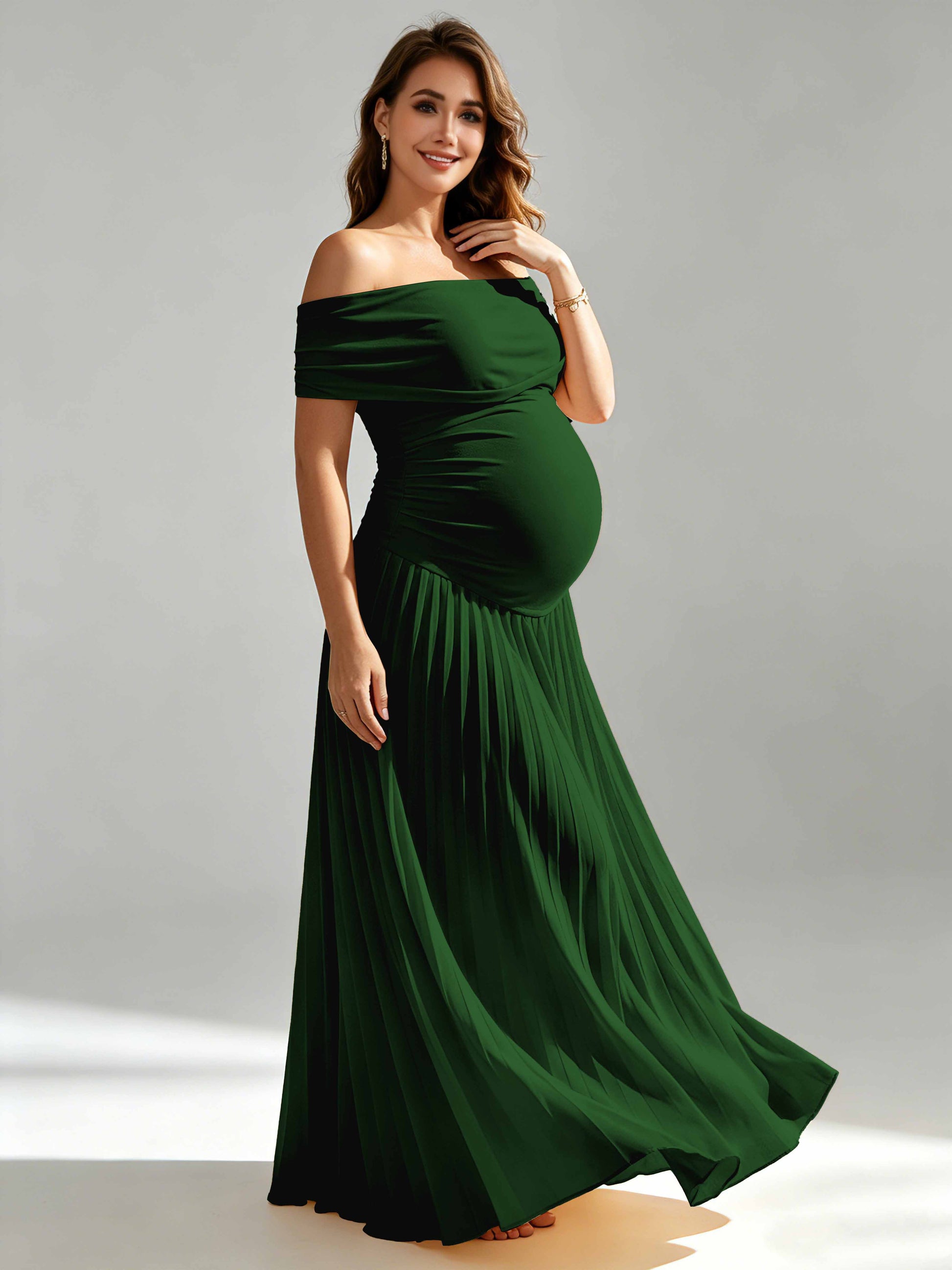 Off The Shoulder Spandex Maternity Dresses for Photoshoot