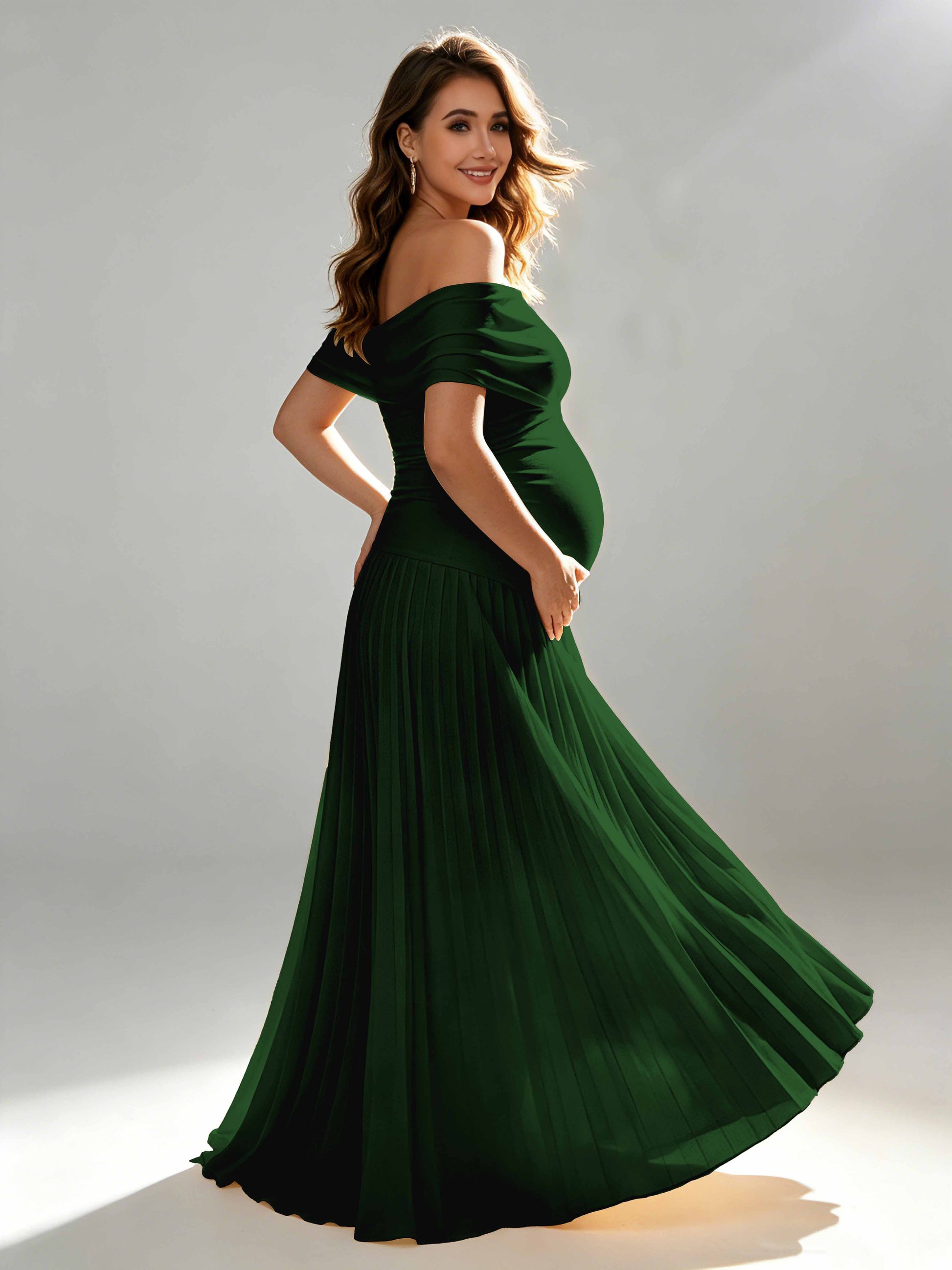 Off The Shoulder Spandex Maternity Dresses for Photoshoot