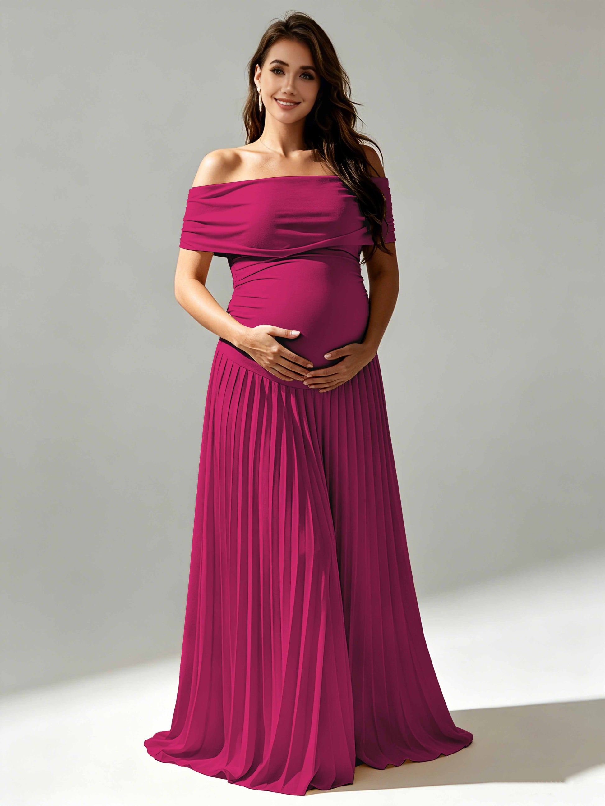 Off The Shoulder Spandex Maternity Dresses for Photoshoot