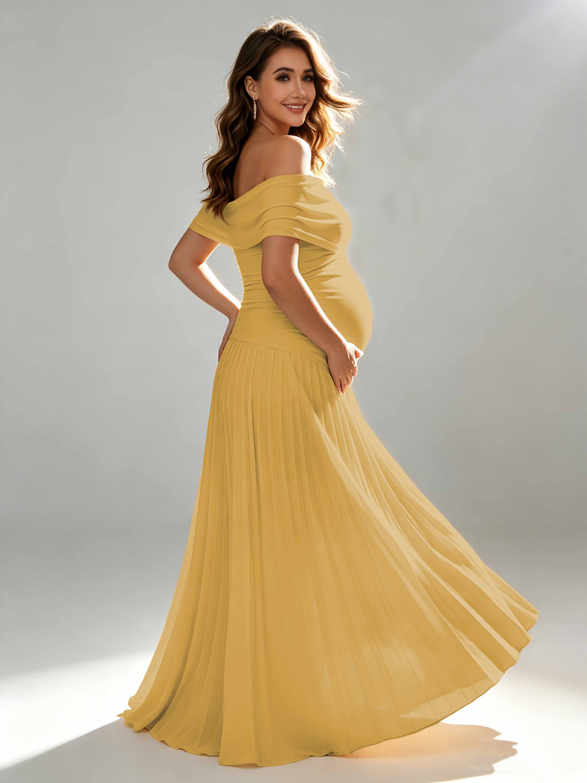 Off The Shoulder Spandex Maternity Dresses for Photoshoot