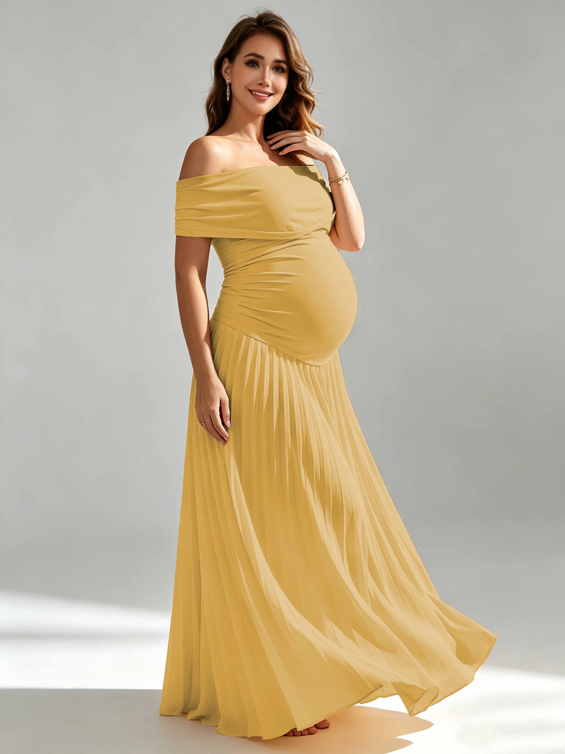 Off The Shoulder Spandex Maternity Dresses for Photoshoot