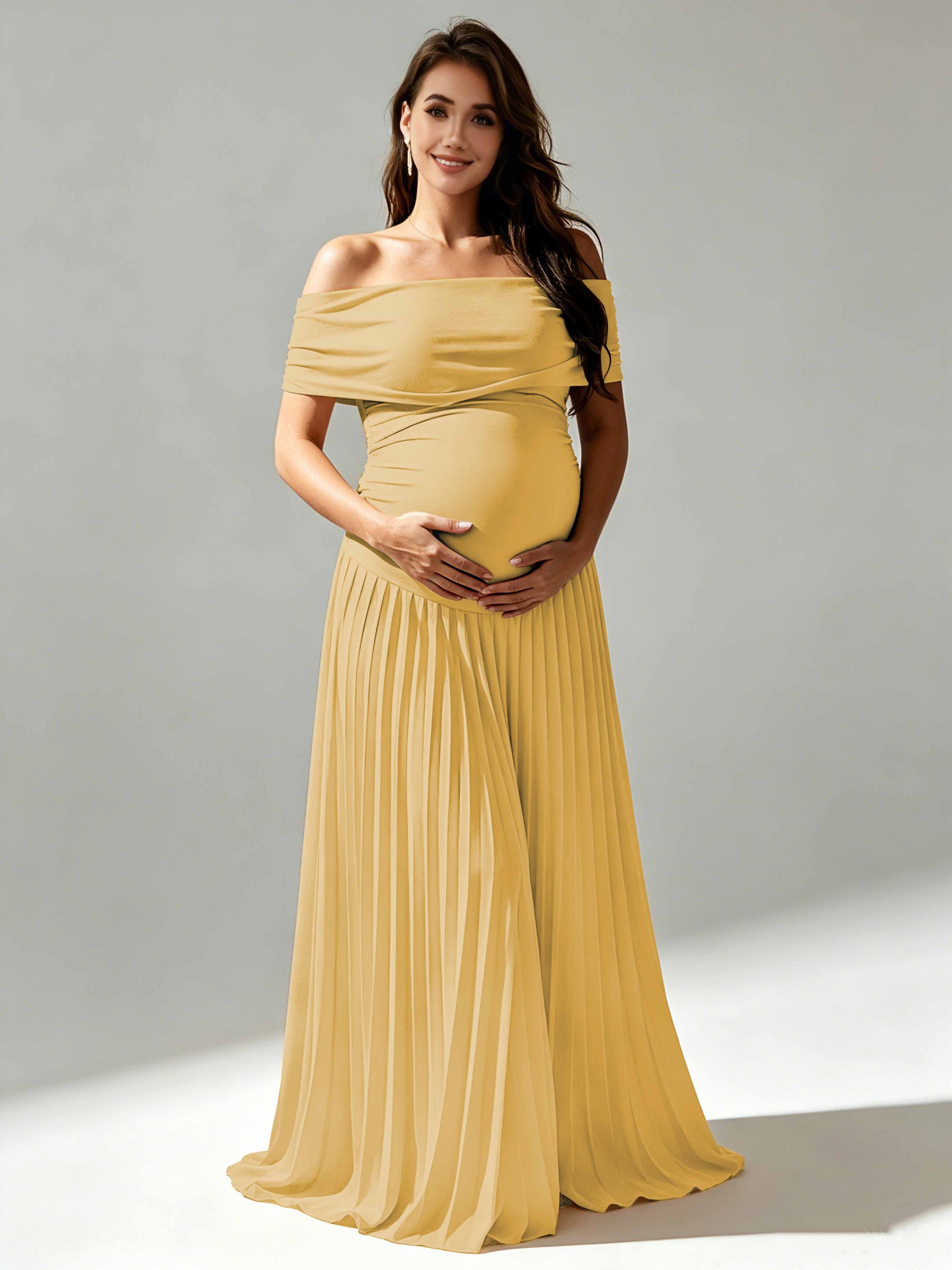 Off The Shoulder Spandex Maternity Dresses for Photoshoot