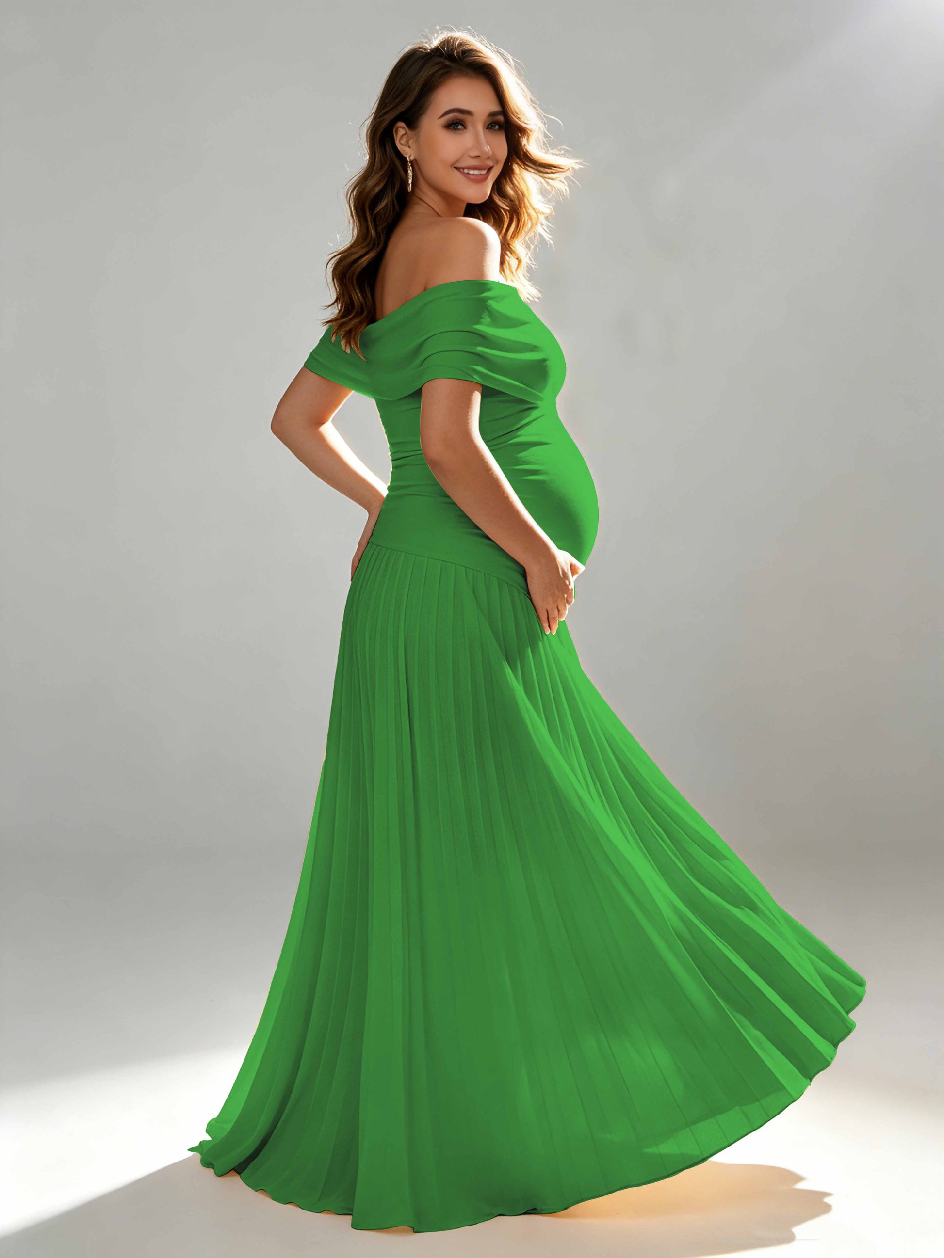 Off The Shoulder Spandex Maternity Dresses for Photoshoot