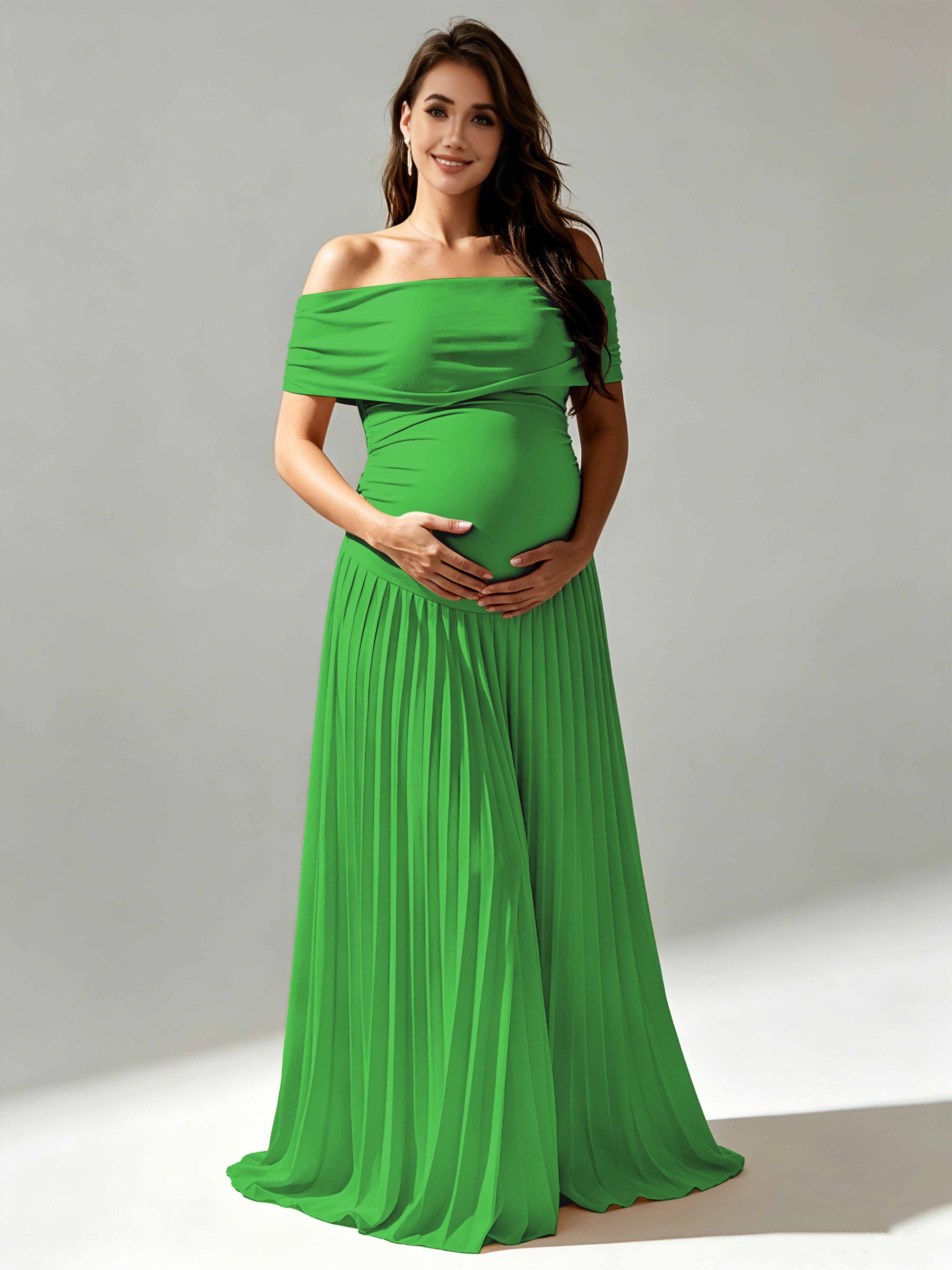 Off The Shoulder Spandex Maternity Dresses for Photoshoot