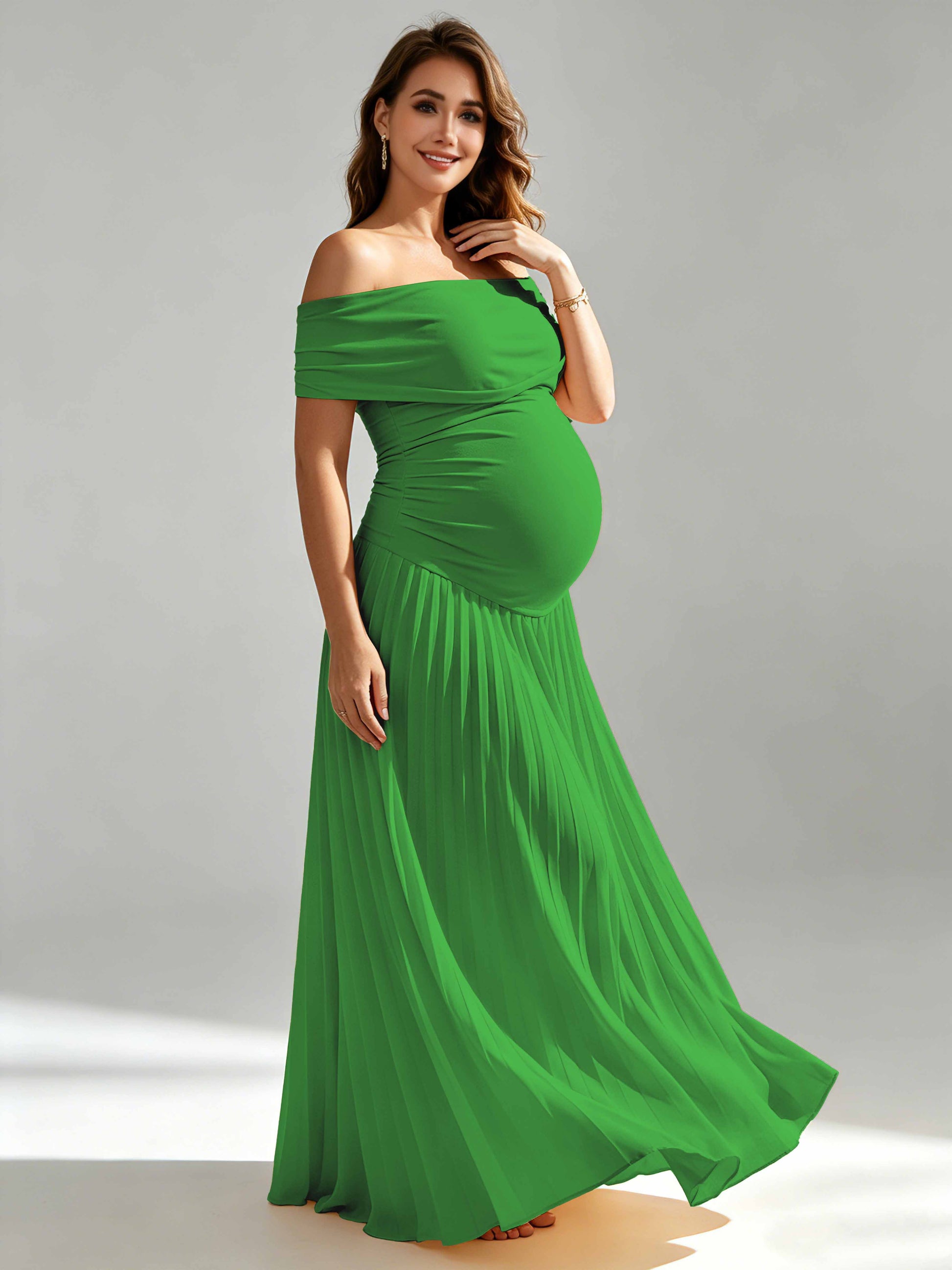 Off The Shoulder Spandex Maternity Dresses for Photoshoot