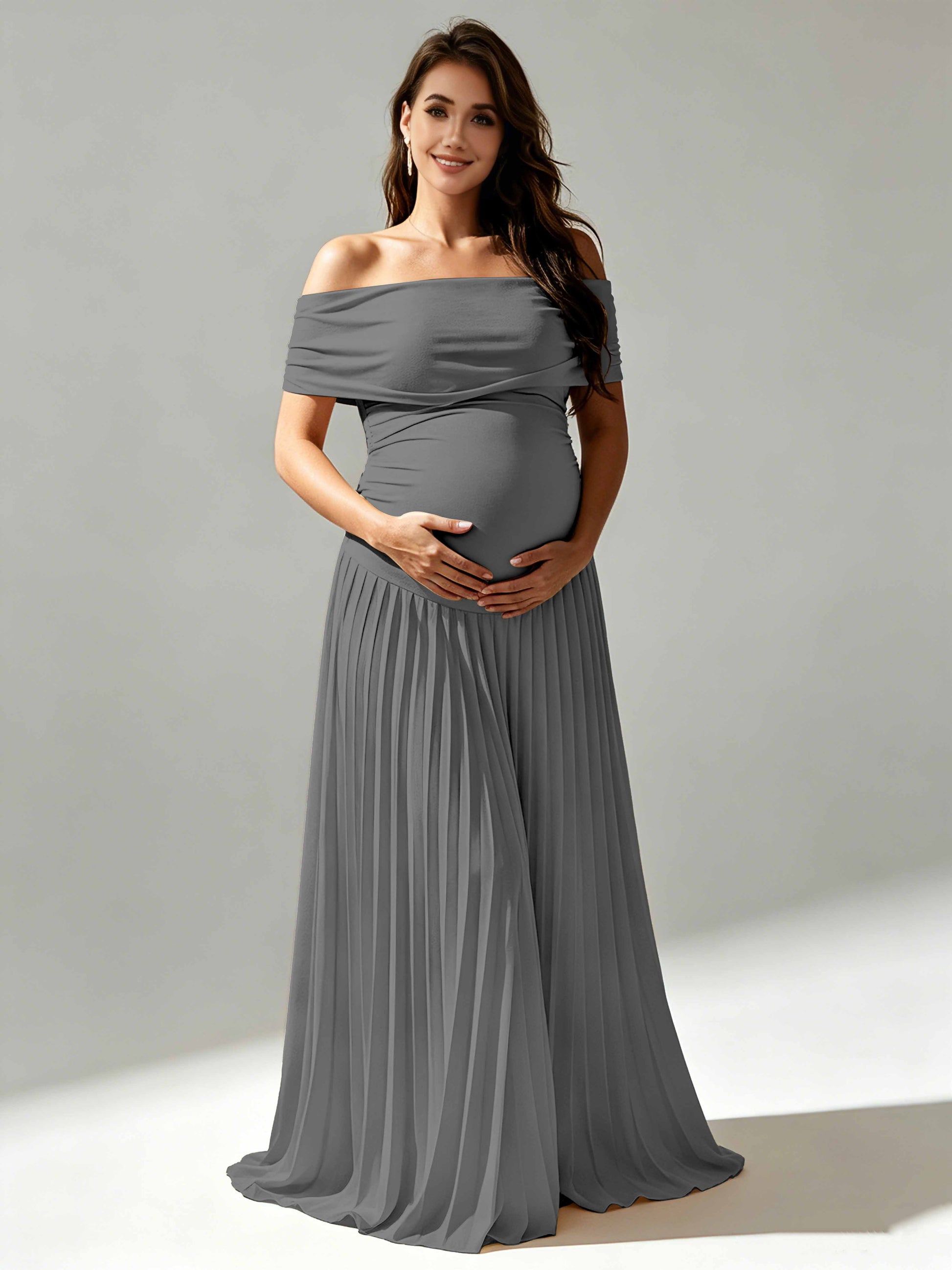 Off The Shoulder Spandex Maternity Dresses for Photoshoot