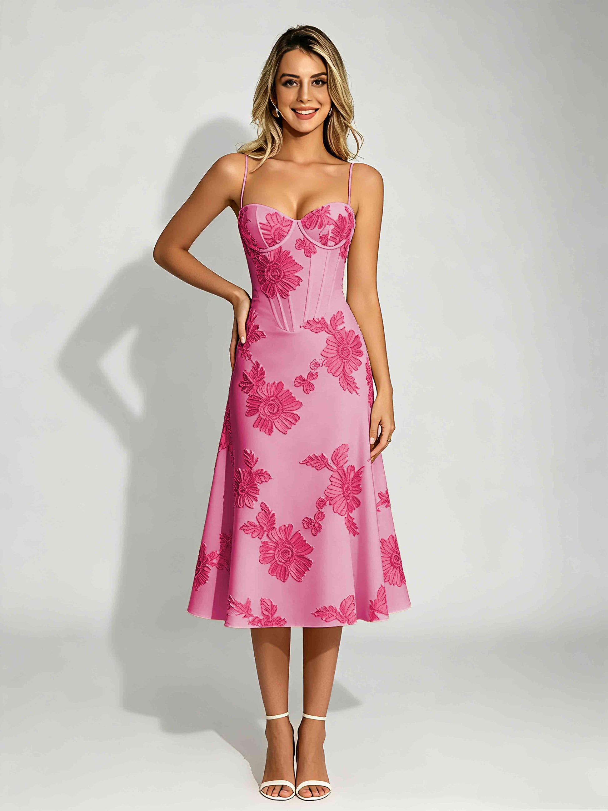 Embroidery Prom Dresses for Women Spaghetti Straps Formal Dress