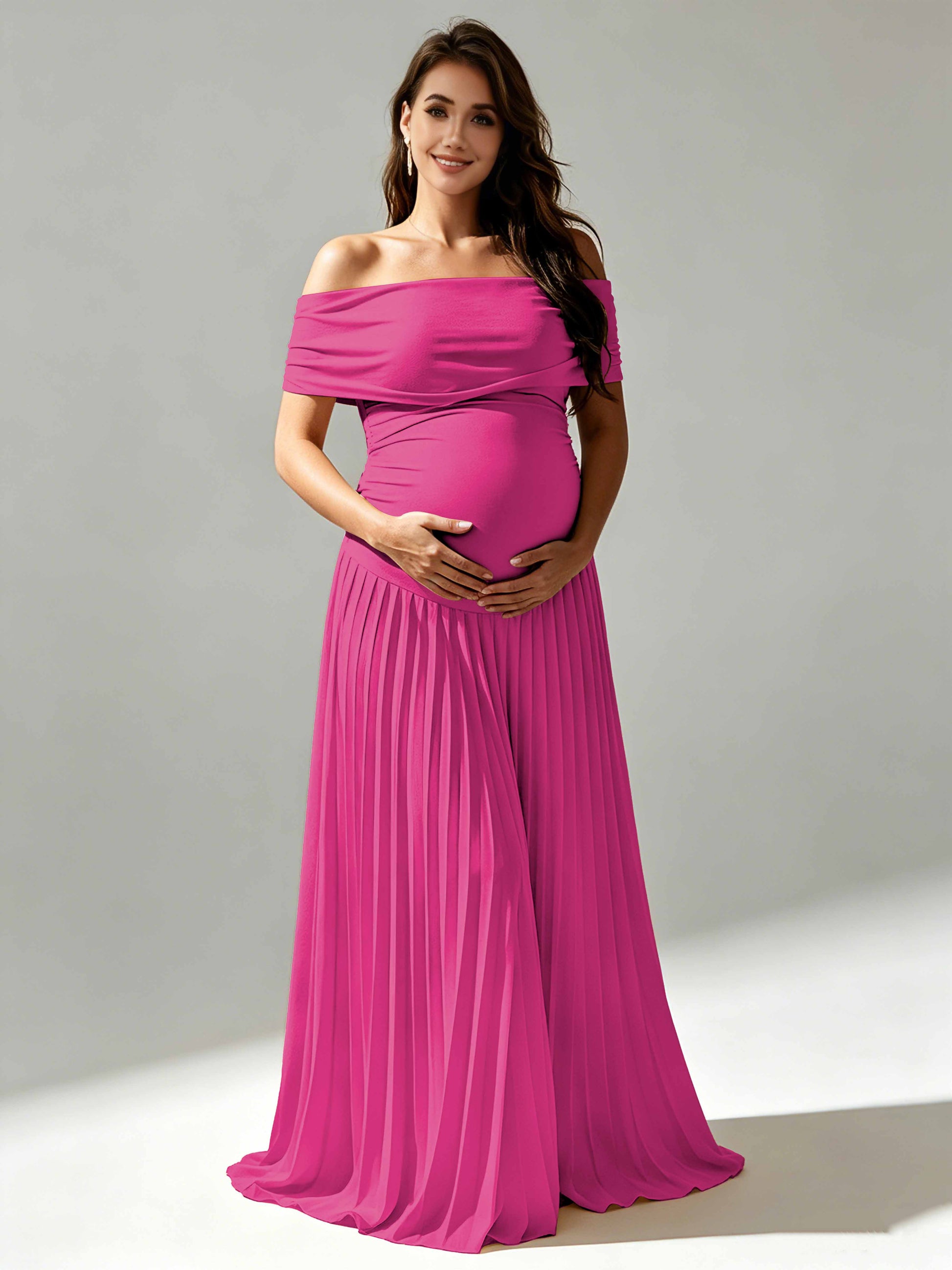 Off The Shoulder Spandex Maternity Dresses for Photoshoot