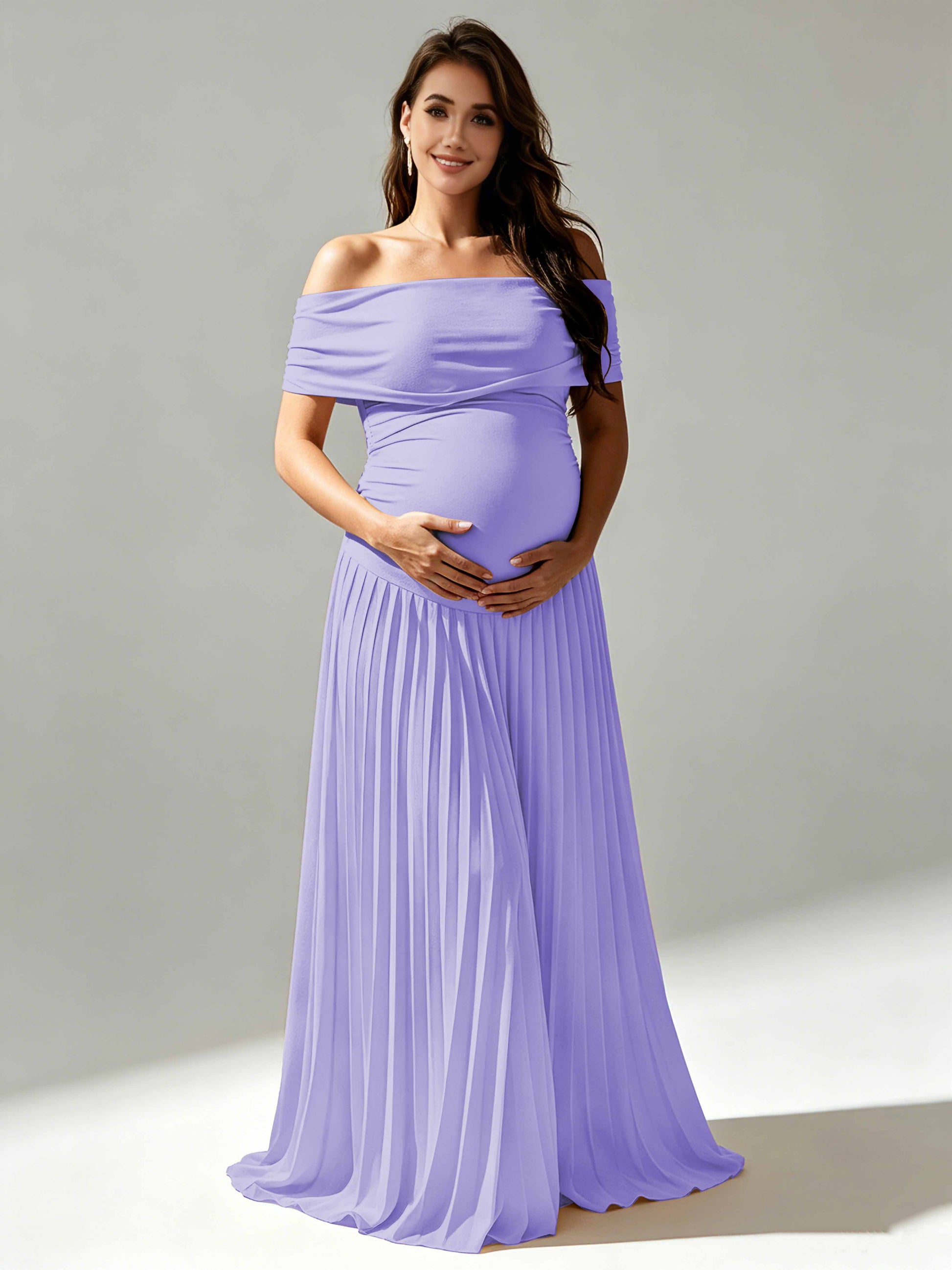 Off The Shoulder Spandex Maternity Dresses for Photoshoot