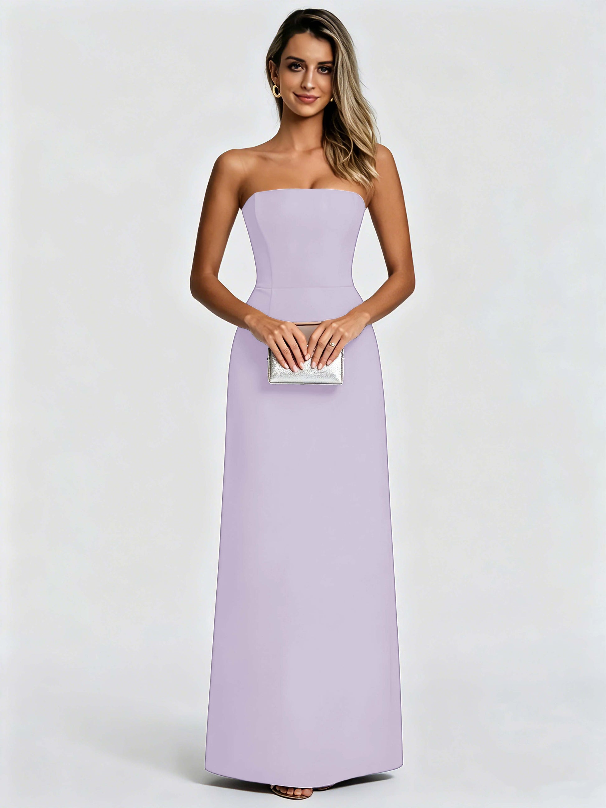 Satin Prom Dresses for Teens Strapless Formal Evening Gown