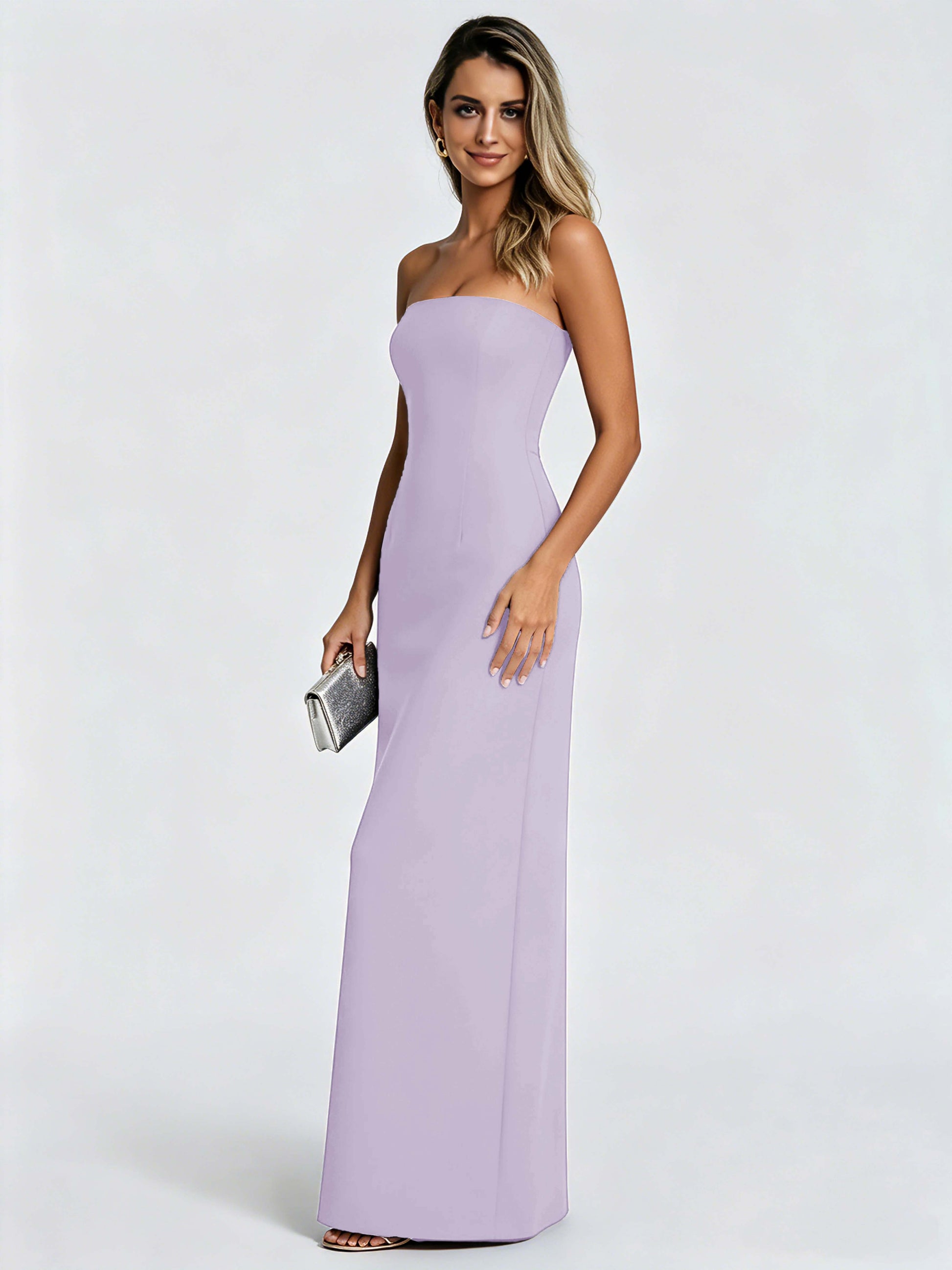 Satin Prom Dresses for Teens Strapless Formal Evening Gown