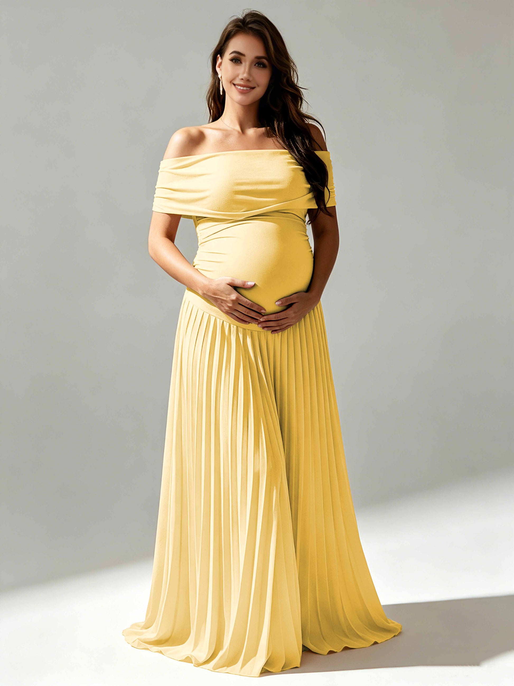 Off The Shoulder Spandex Maternity Dresses for Photoshoot