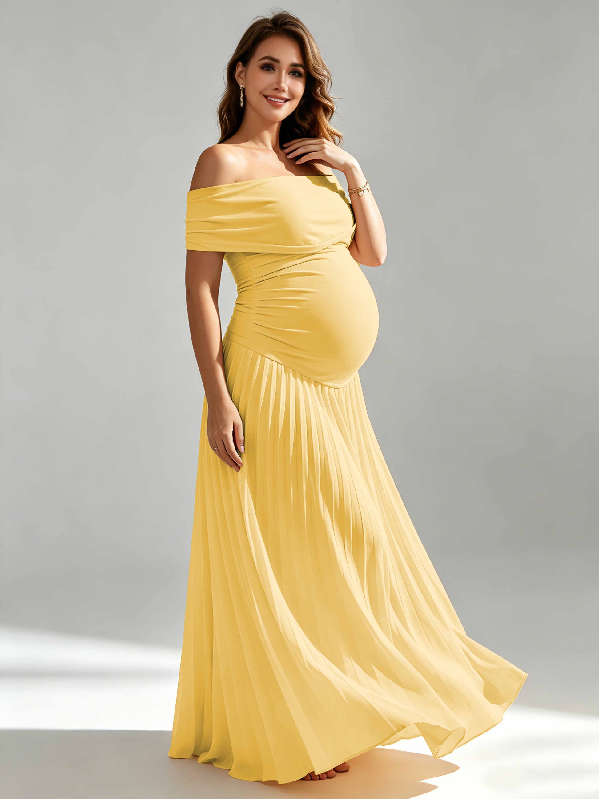 Off The Shoulder Spandex Maternity Dresses for Photoshoot