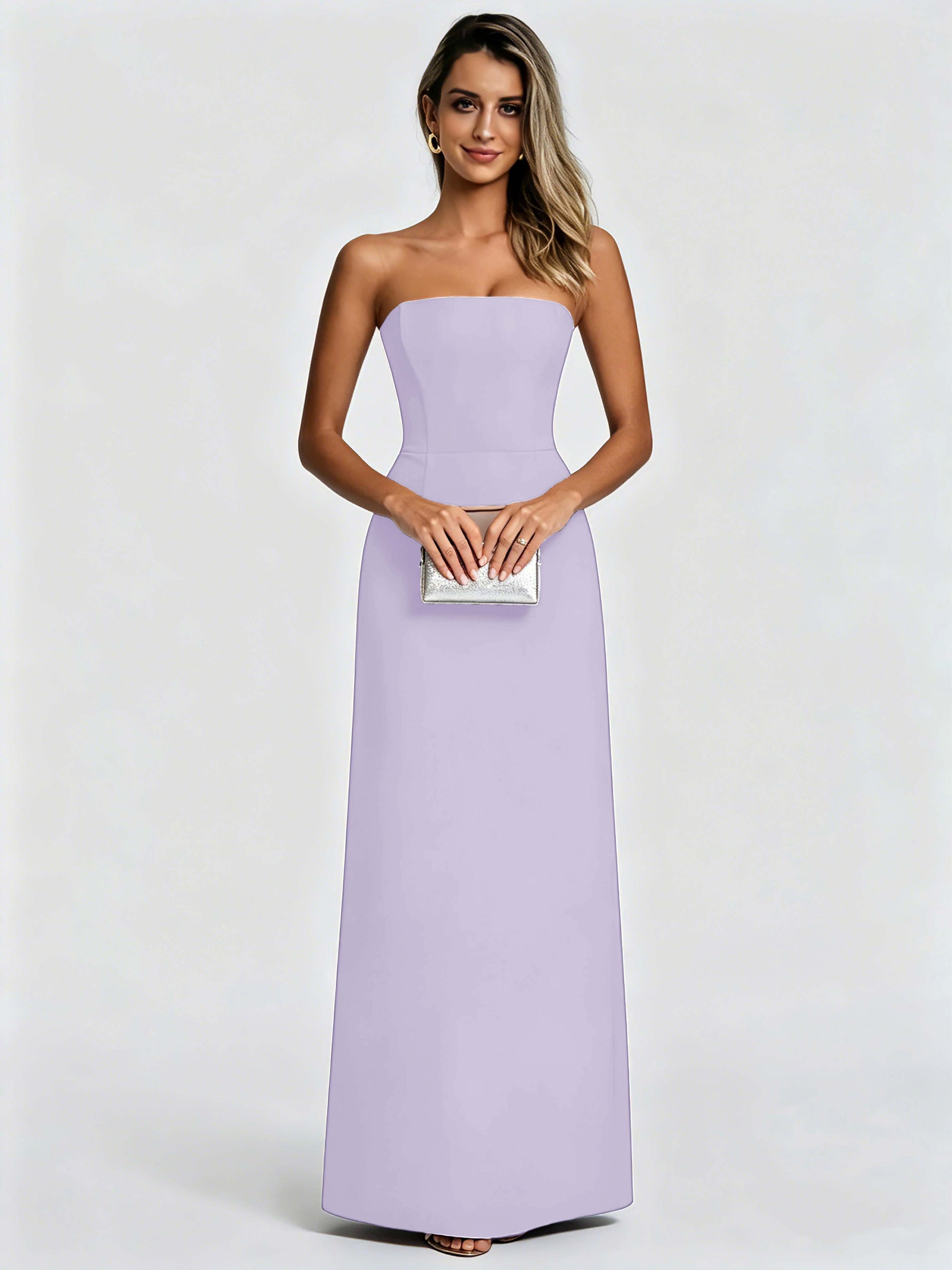 Satin Prom Dresses for Teens Strapless Formal Evening Gown