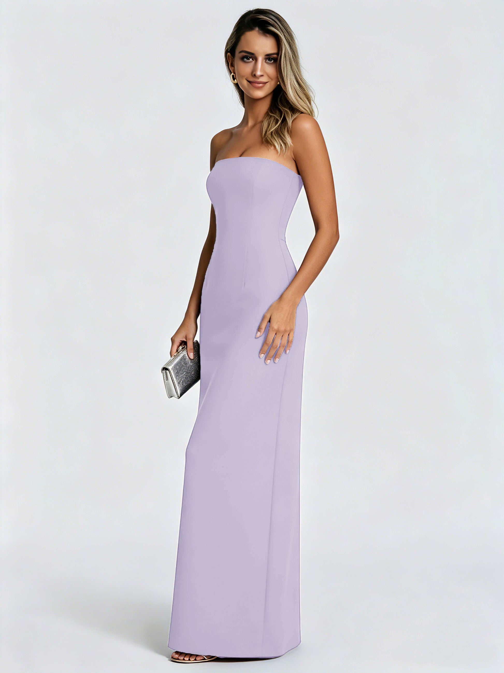 Satin Prom Dresses for Teens Strapless Formal Evening Gown