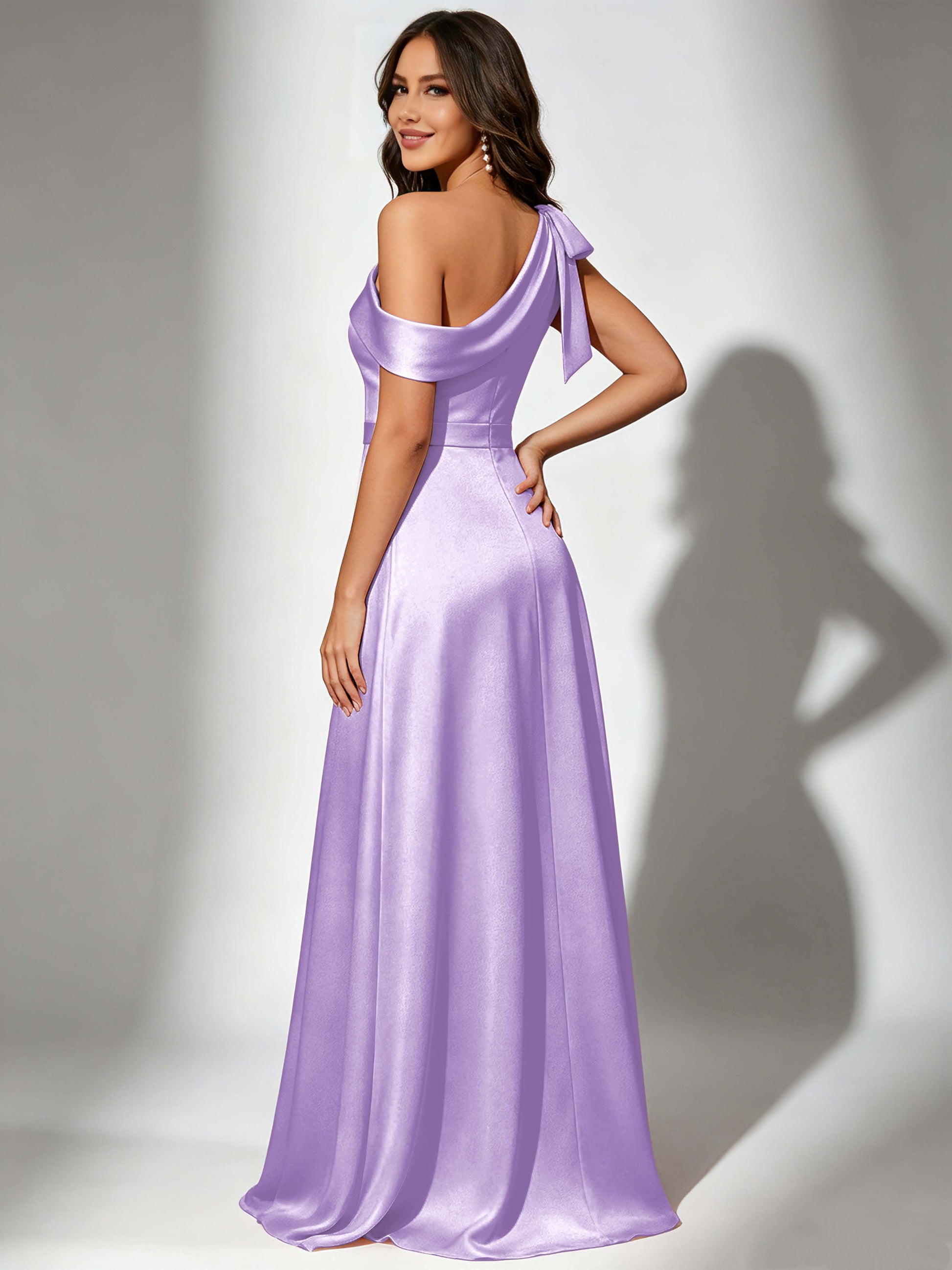 Satin One Shoulder Floor Length Bridesmaid Dresses