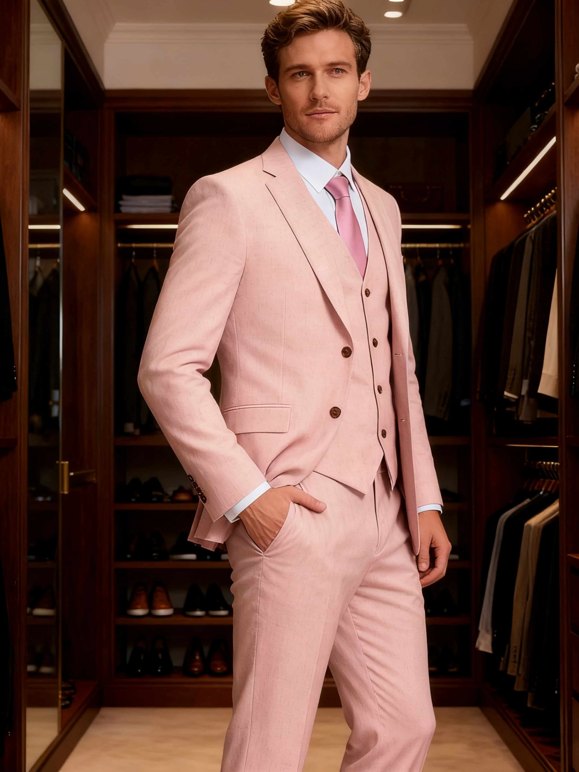 Men's Wedding Suit 3 Pieces Single Breasted Event Suits
