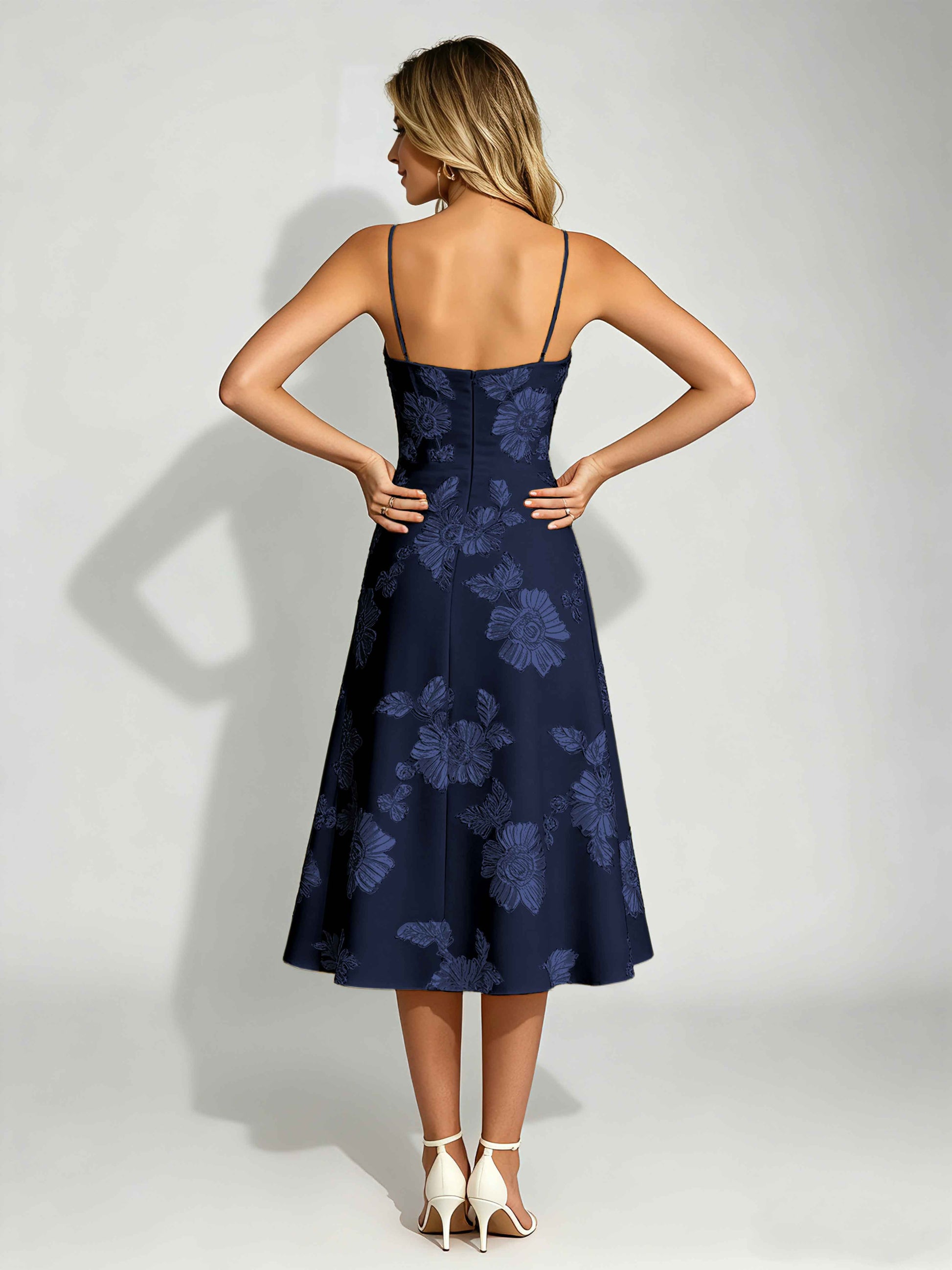 Embroidery Prom Dresses for Women Spaghetti Straps Formal Dress