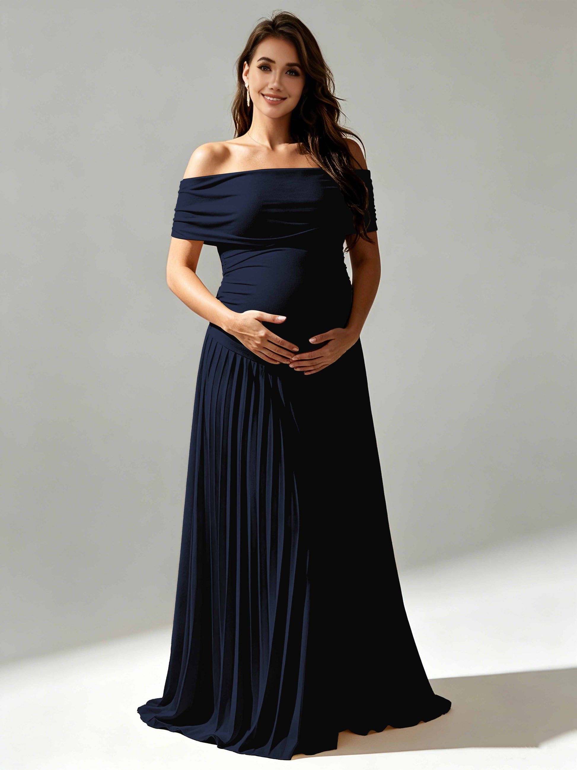 Off The Shoulder Spandex Maternity Dresses for Photoshoot