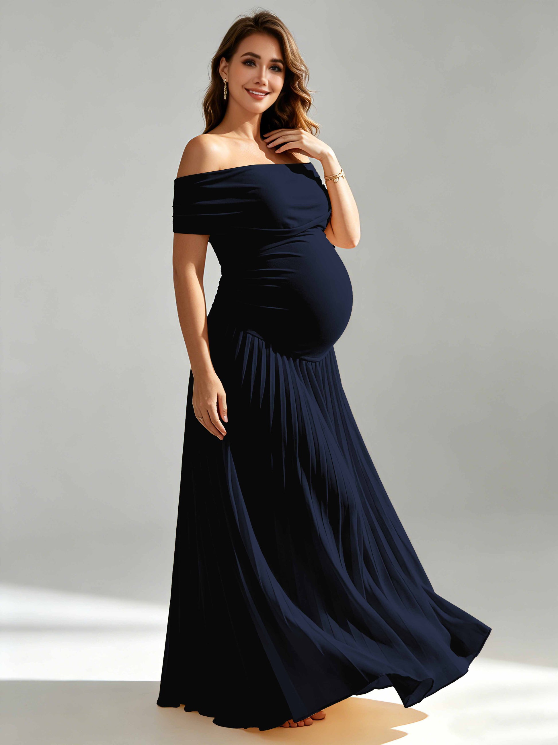 Off The Shoulder Spandex Maternity Dresses for Photoshoot