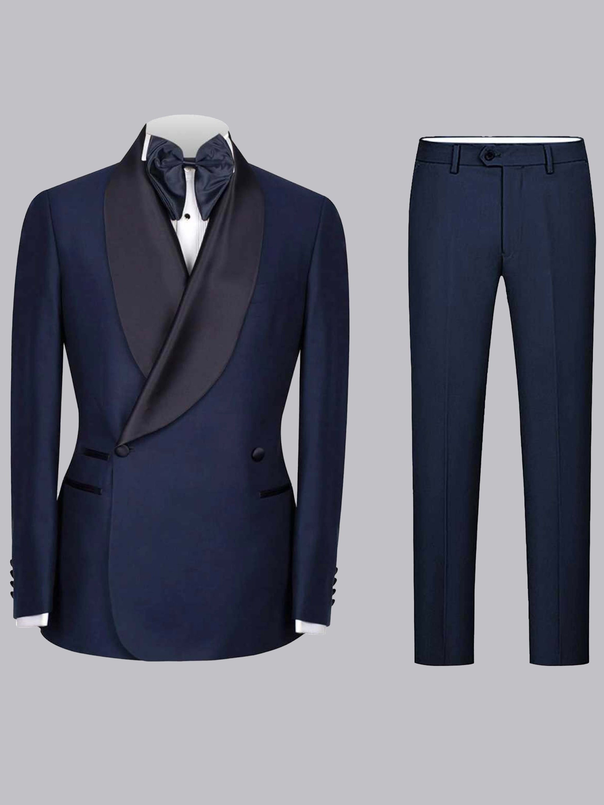 Men's Shawl Lapel 2 Pieces Wrap Slim Fit Suit for Wedding