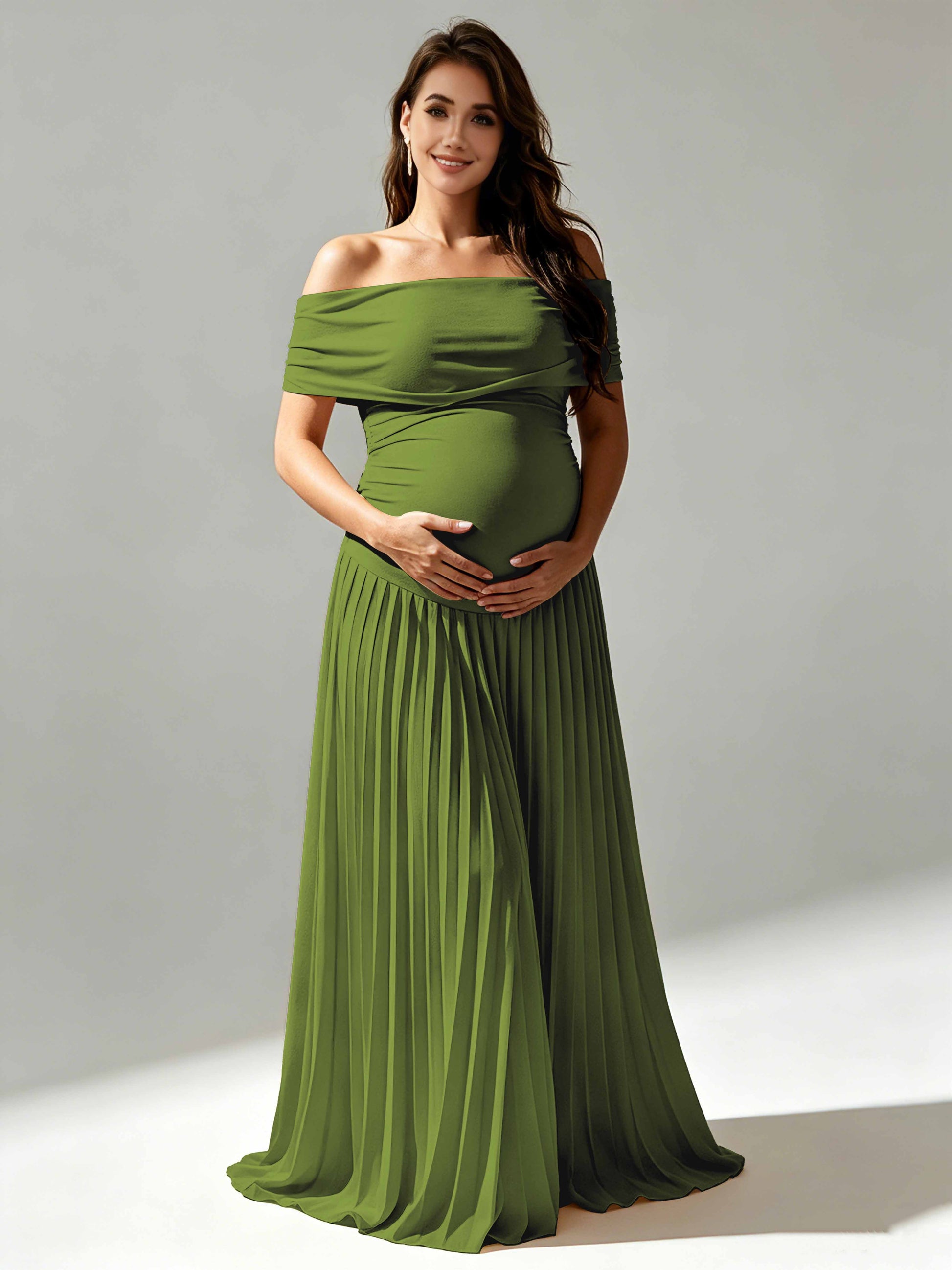 Off The Shoulder Spandex Maternity Dresses for Photoshoot