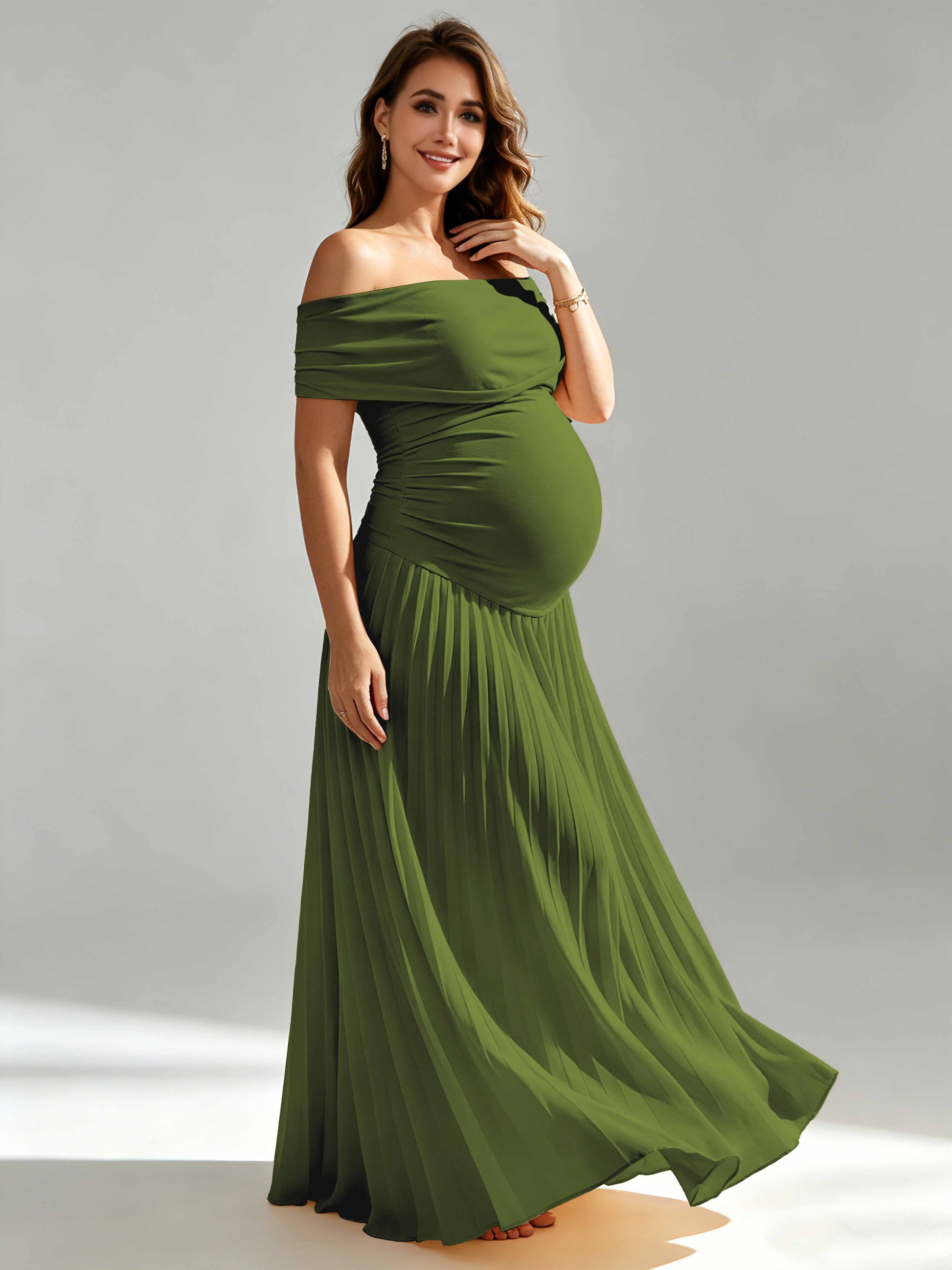 Off The Shoulder Spandex Maternity Dresses for Photoshoot