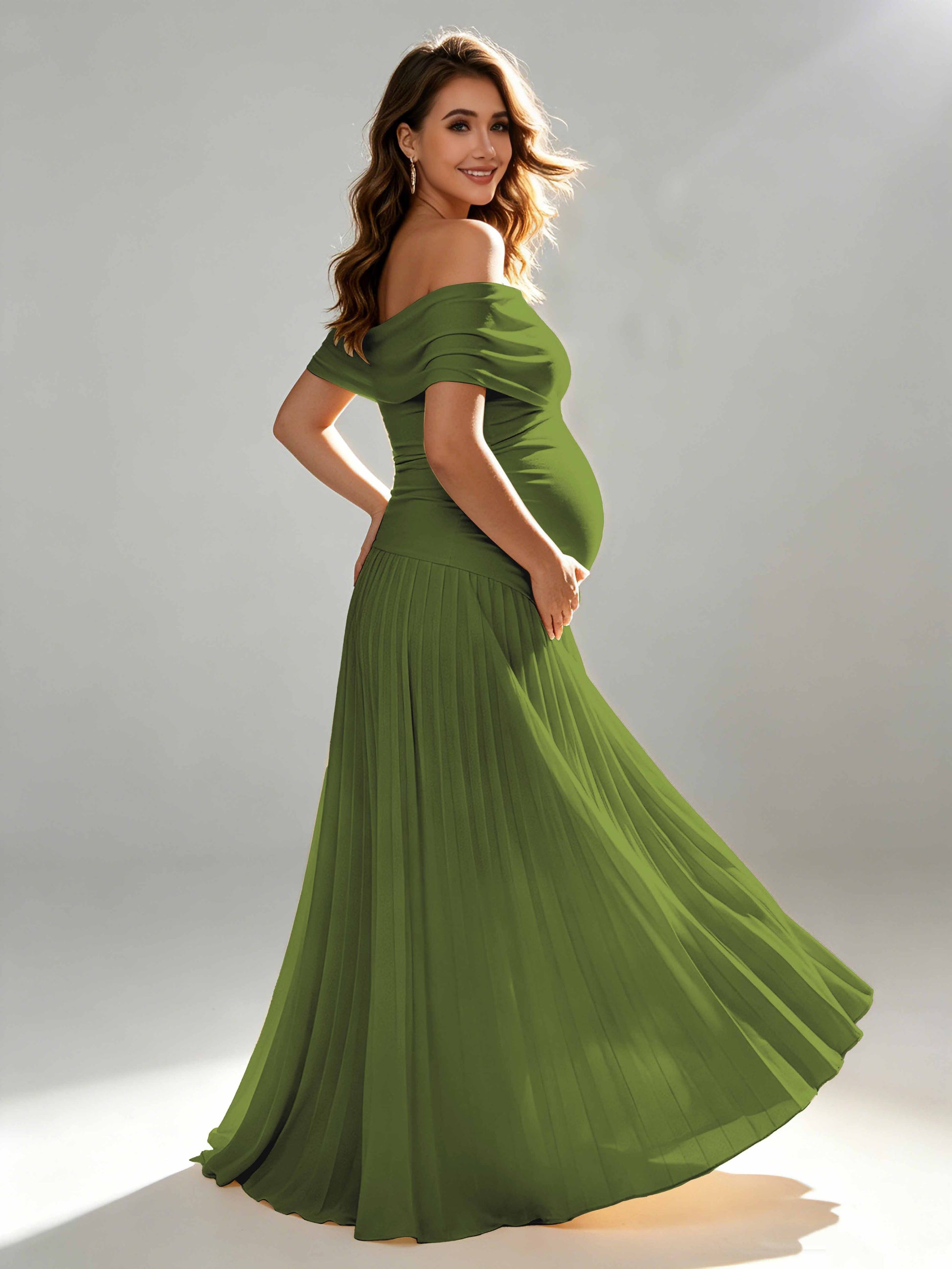 Off The Shoulder Spandex Maternity Dresses for Photoshoot