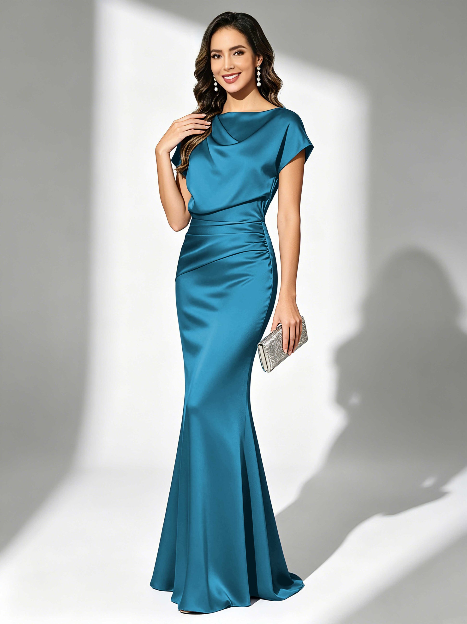 Satin Mermaid Floor Length Mother of The Bride Dresses